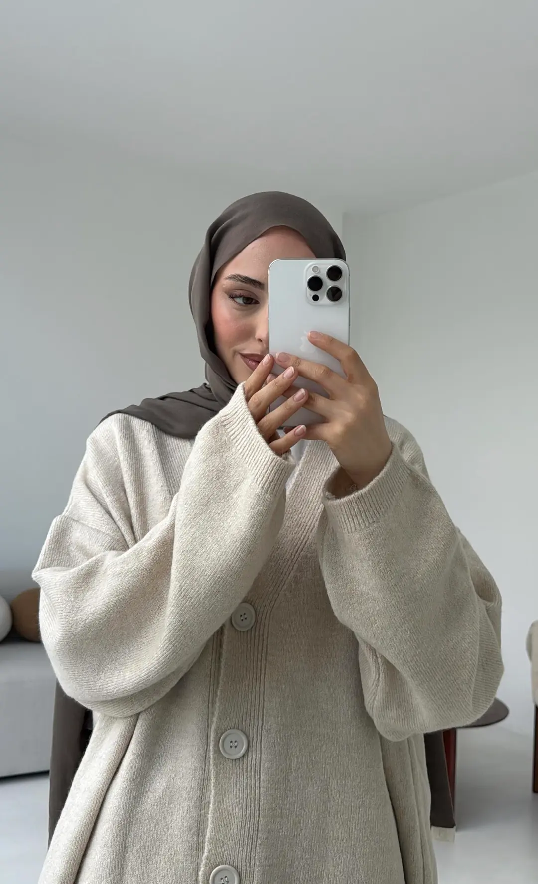Oversize Yünlü Kazak Taş