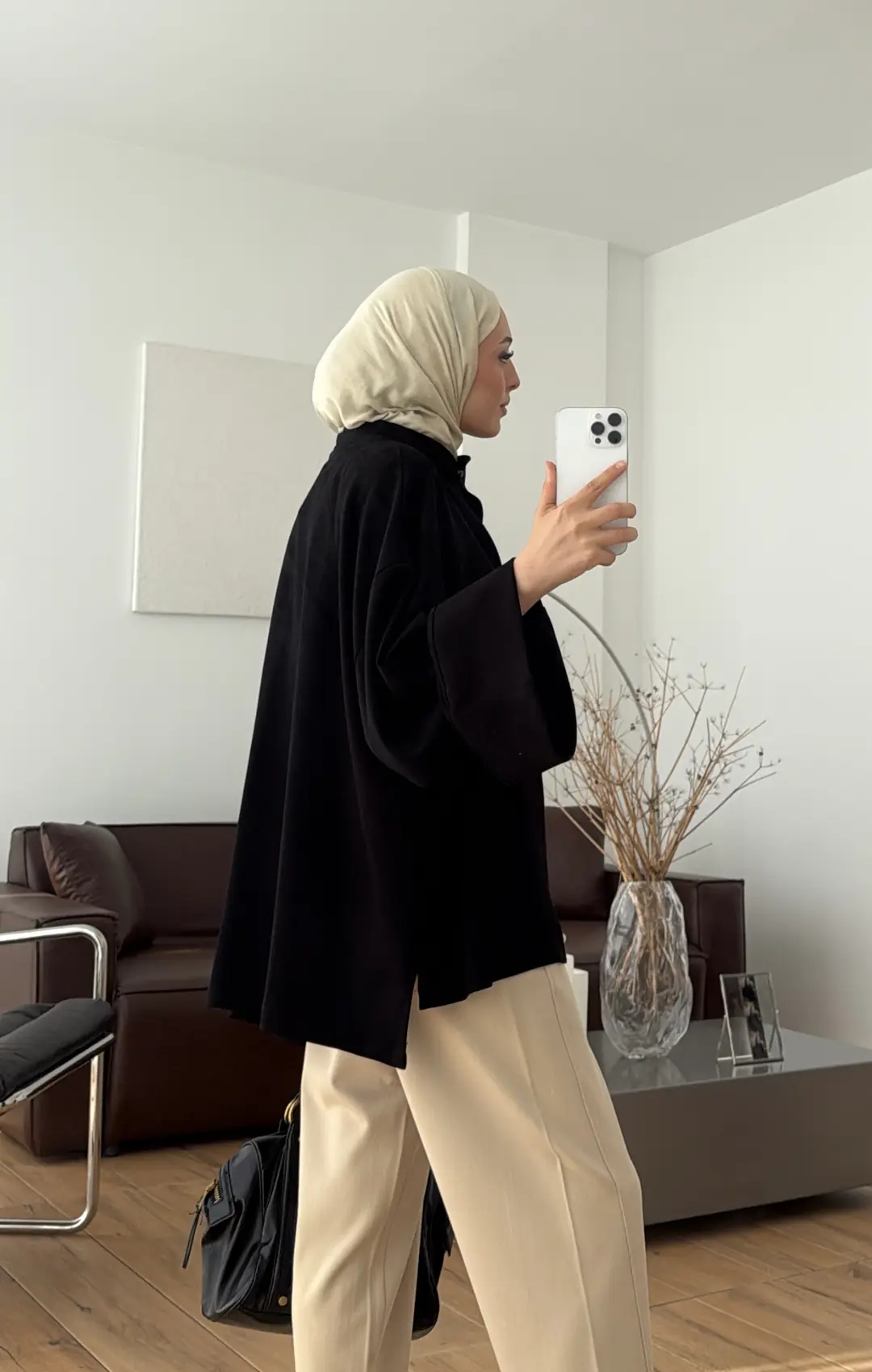 Tok Kumaş Oversize Mevsimlik Ceket Siyah