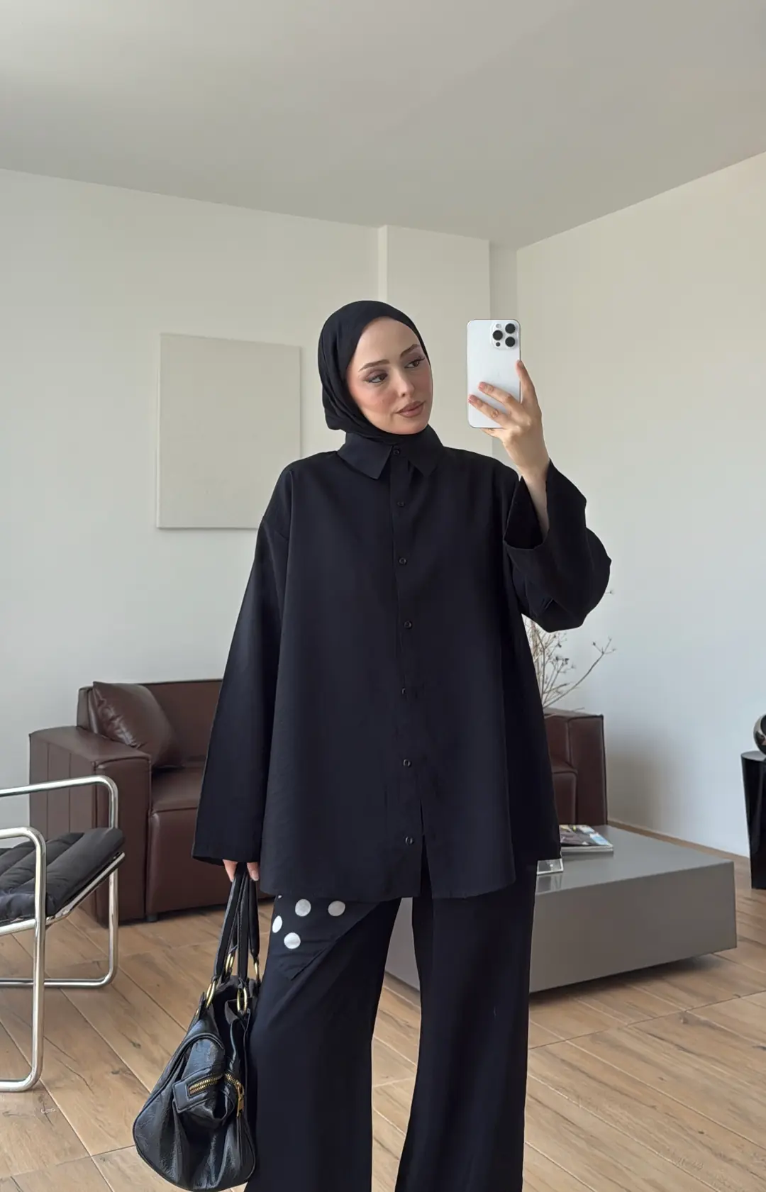 Tencel Bağlamalı Takım Siyah