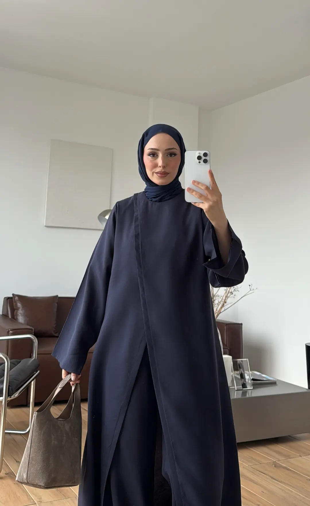 Uzun Çapraz Tunikli Takım Lacivert
