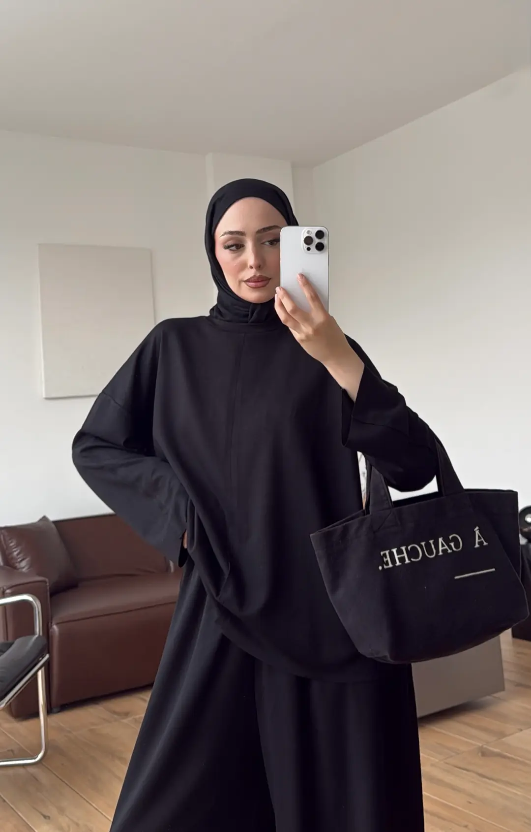 Oysho Dökümlü Bluzlu Takım Siyah