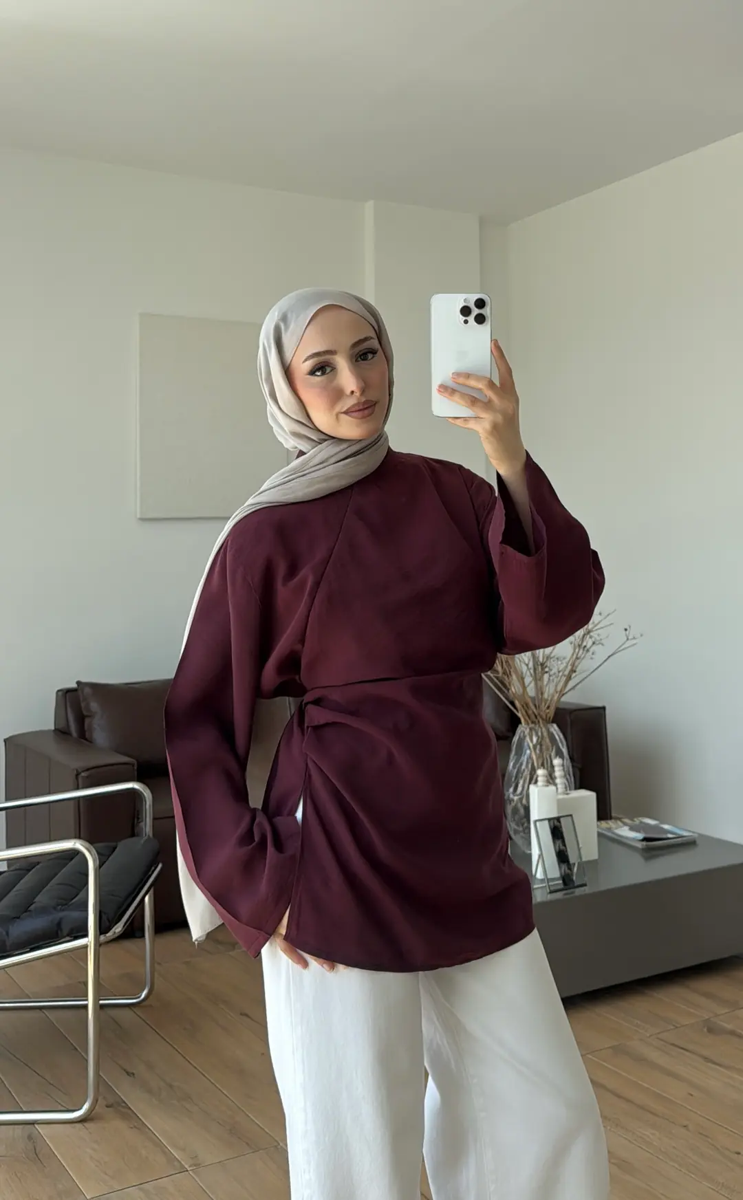 Modal Tasarım Bluz Bordo