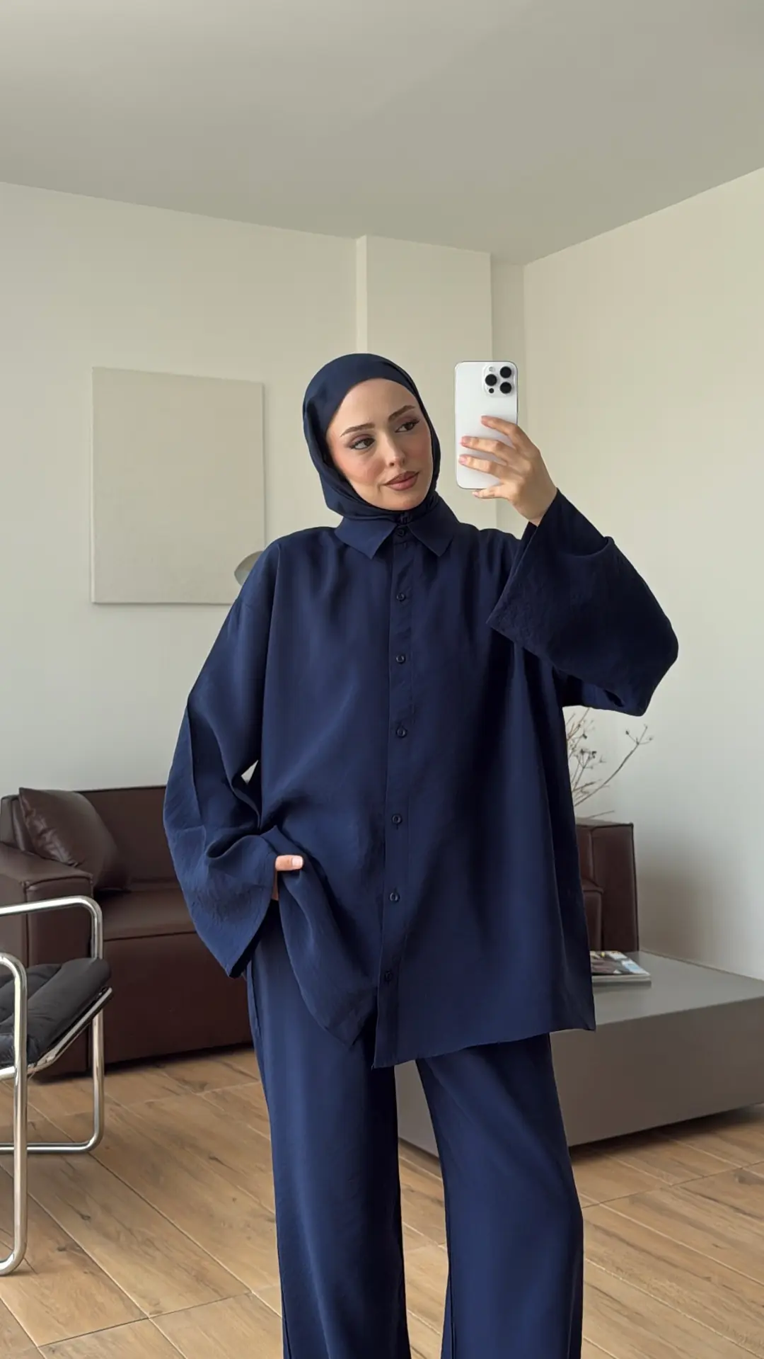 Tencel Bağlamalı Takım Lacivert