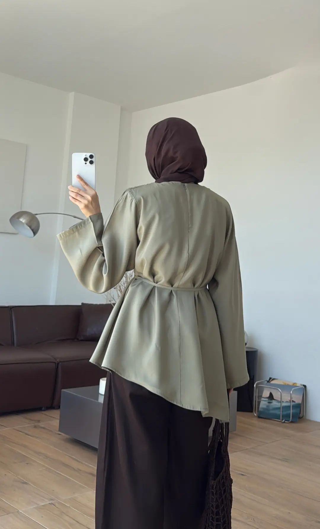 Vatkalı Asimetrik Bluz Haki