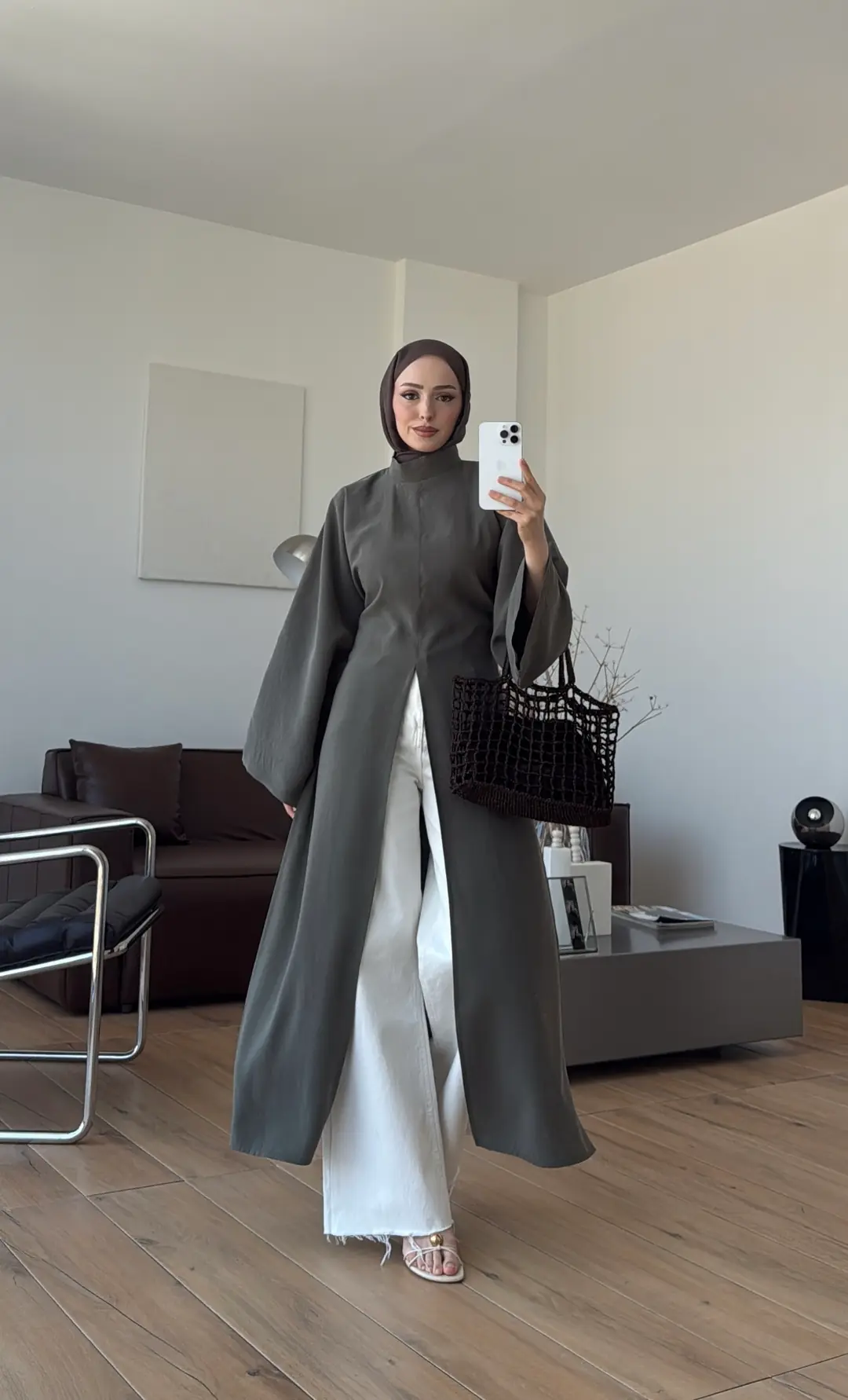 Yırtmaç Detaylı Tunik Haki