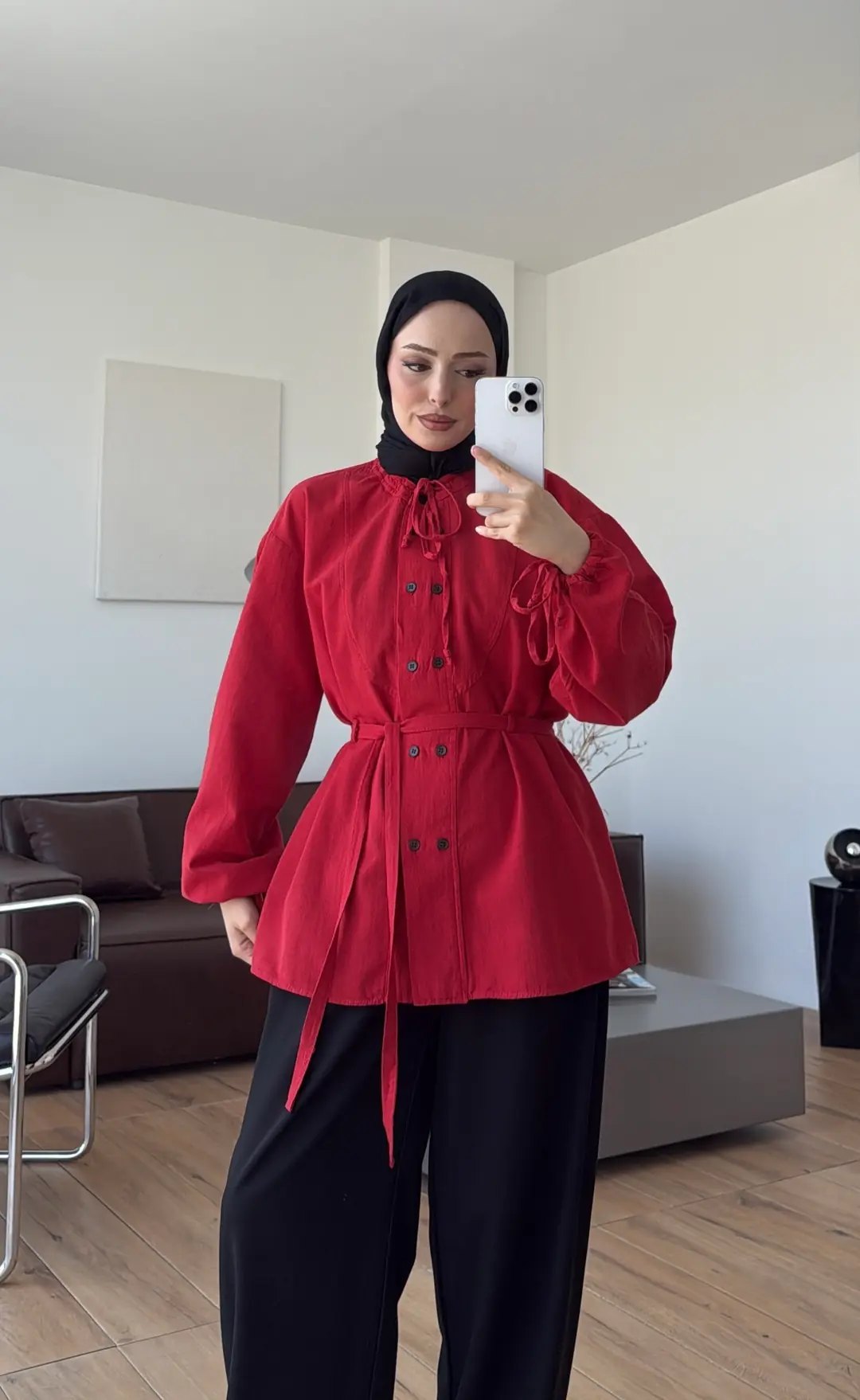 Premium Geniş Patlı Gömlek Kırmızı