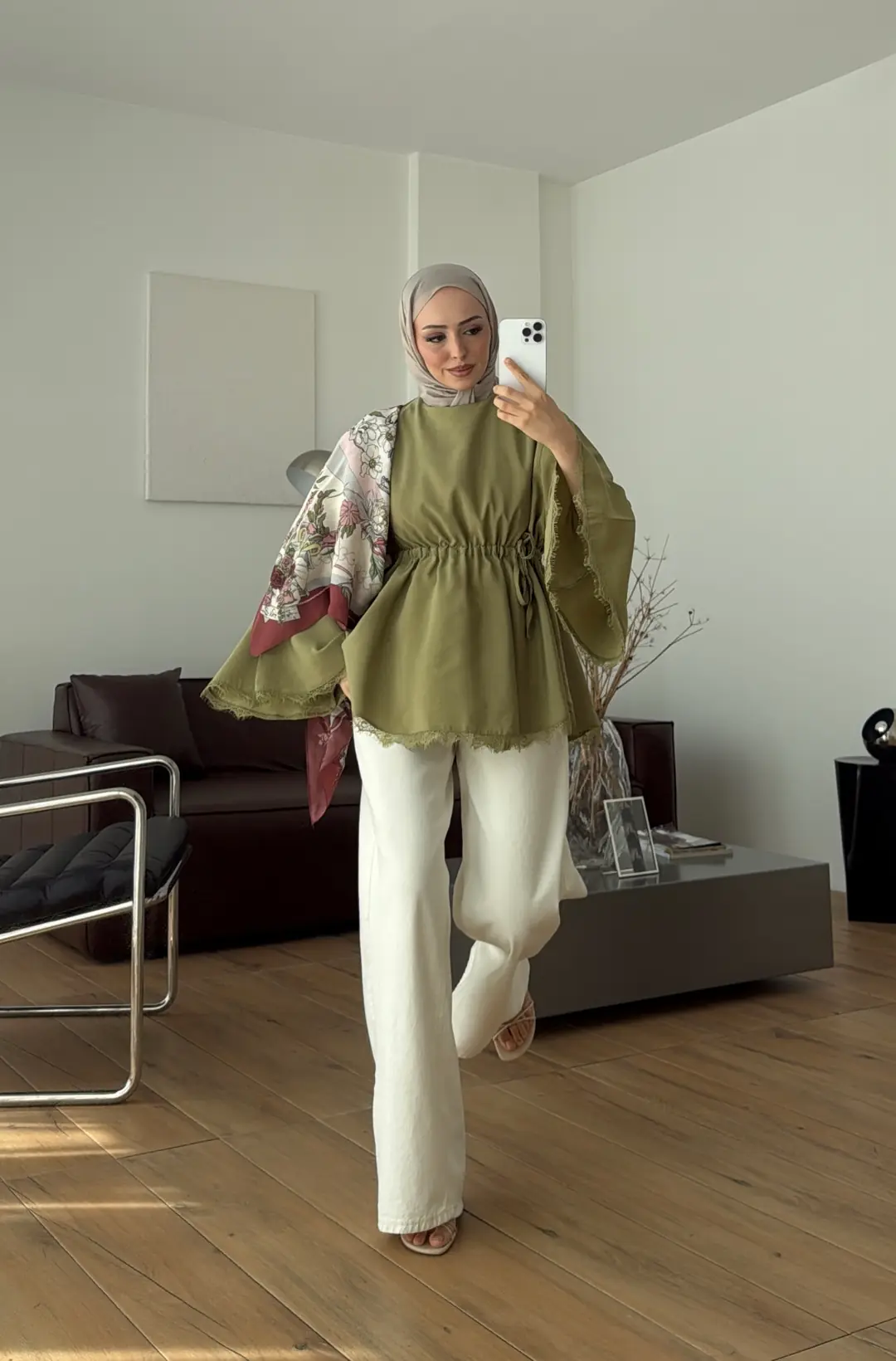 Lace Bel Detay Tunik Açık Yeşil