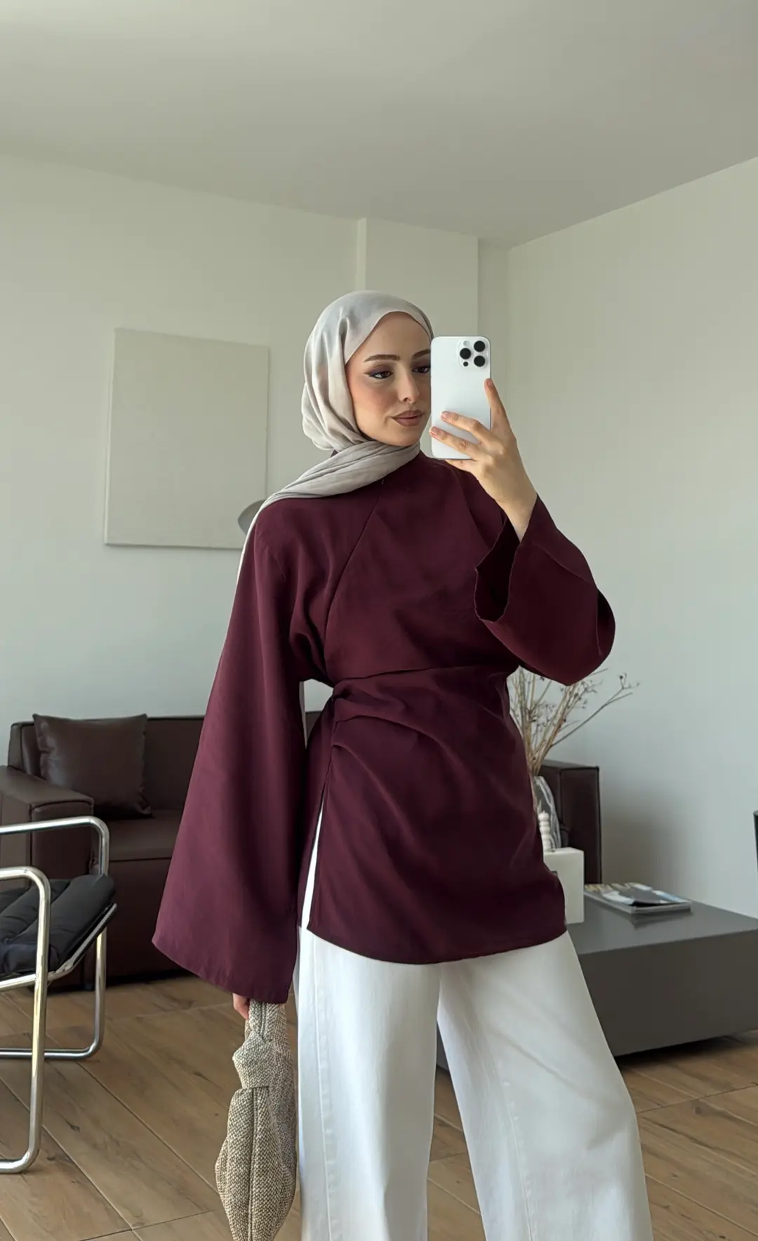 Modal Tasarım Bluz Bordo