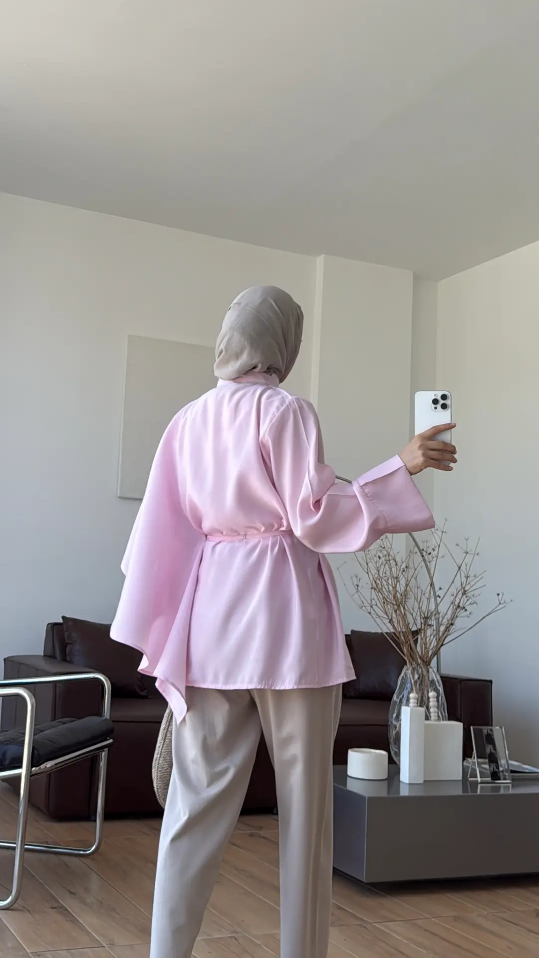 Kruvaze Kapama Volanlı Gömlek Pembe