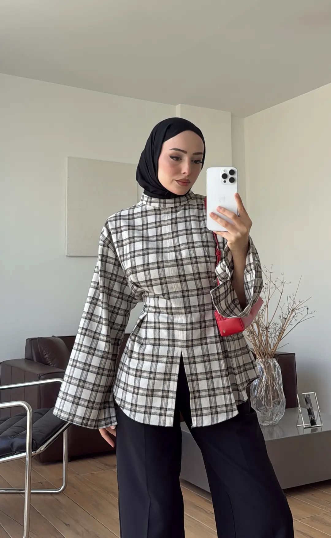Ekose Pile Detay Bluz Taş