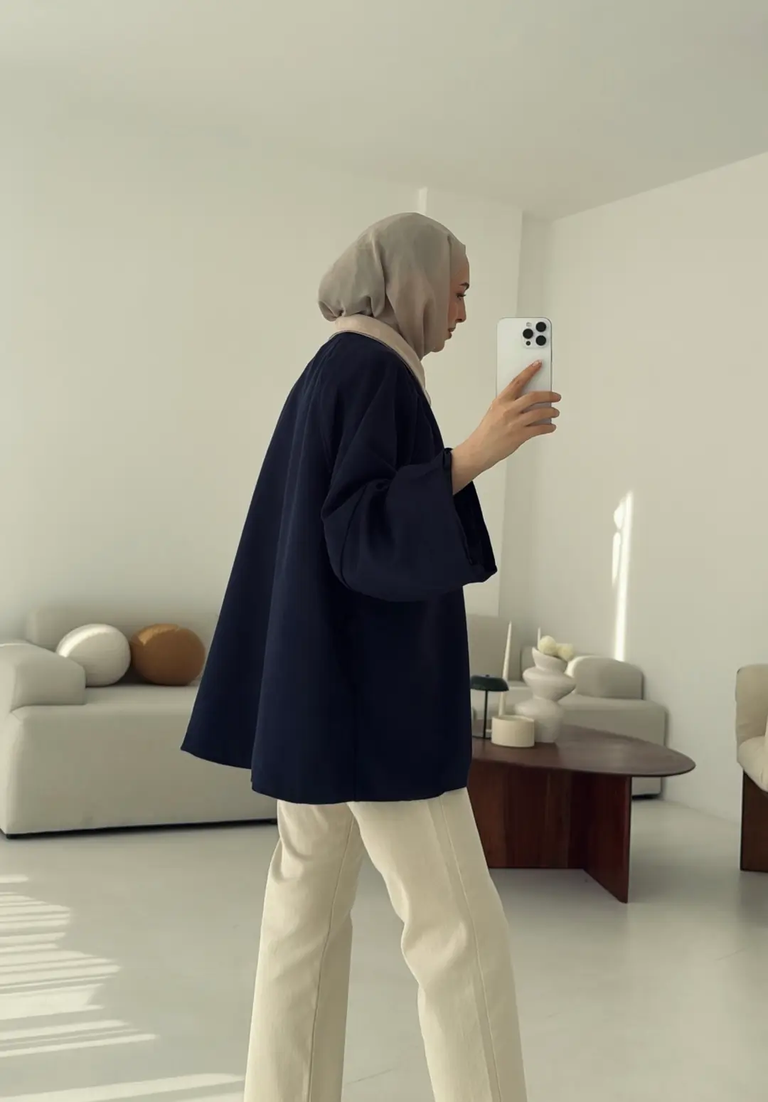 Nubuk Kontrast Yaka Ceket Lacivert