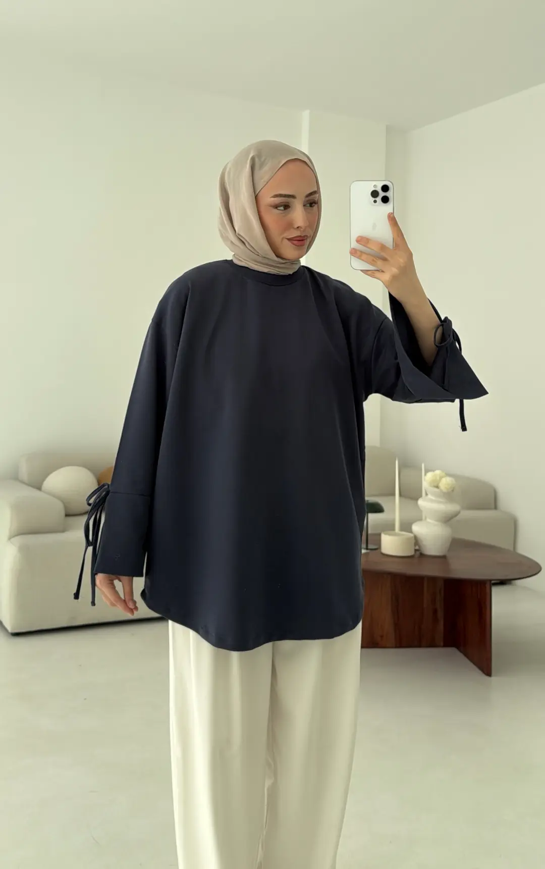 Manşeti Yırtmaçlı Sweat Antrasit
