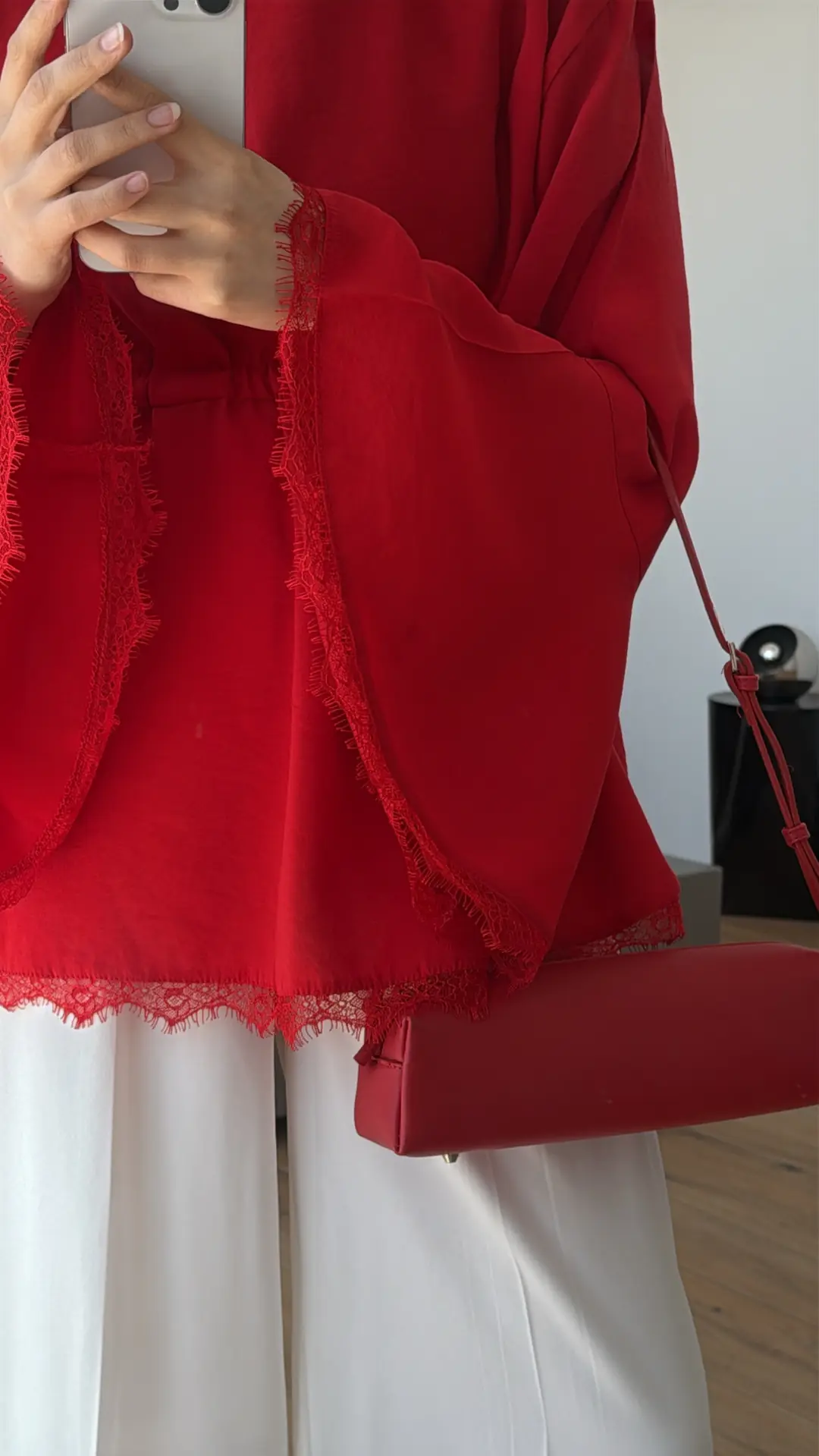 Lace Bel Detay Tunik Kırmızı
