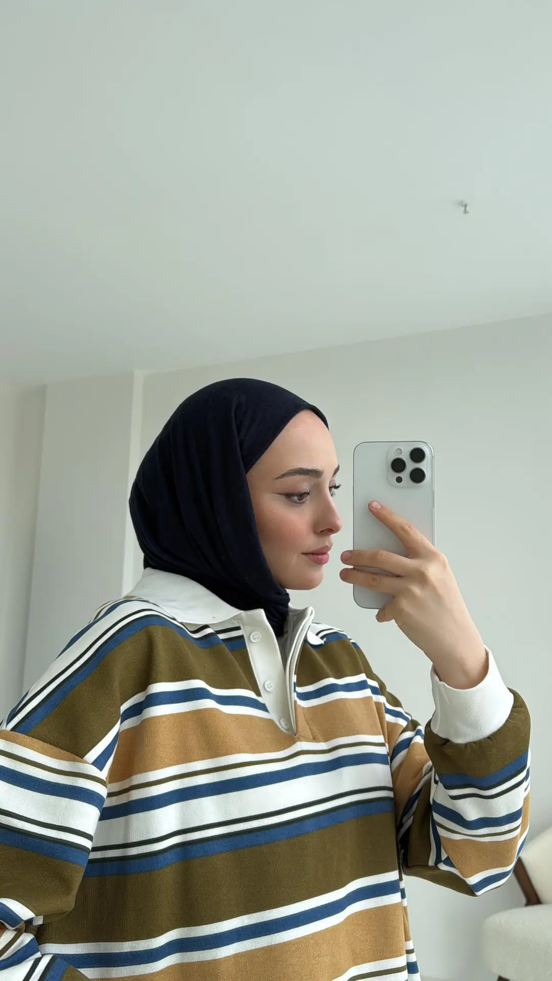 Polo Yaka Yeşil Sweatshirt