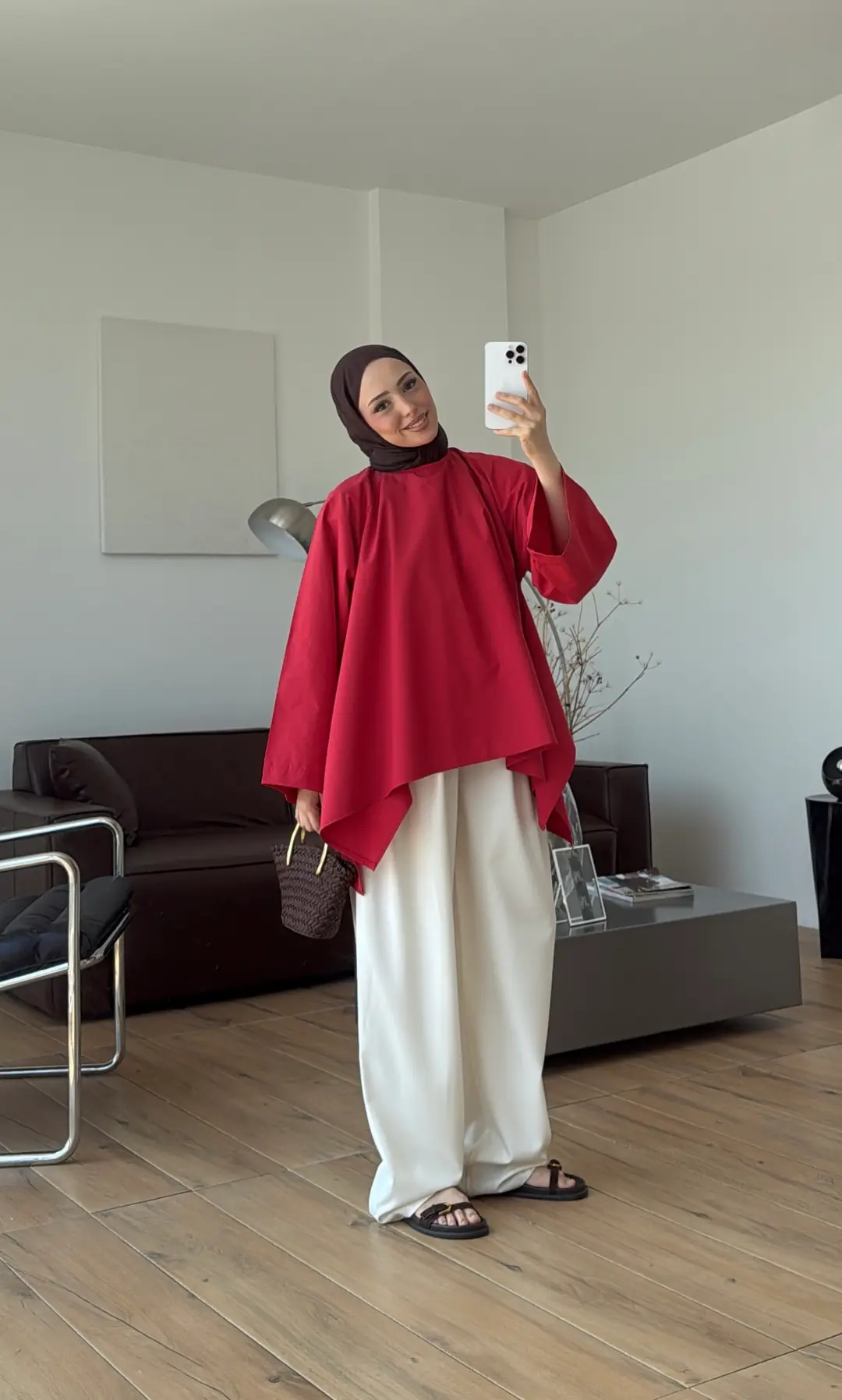 Dalgalı Tunik Kırmızı