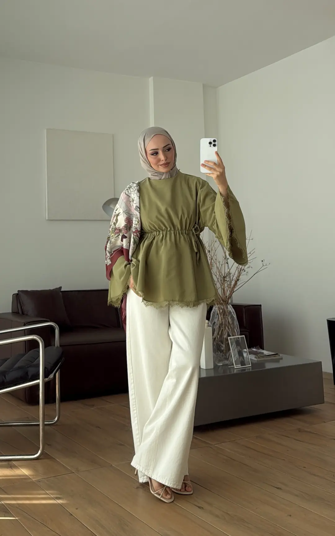 Lace Bel Detay Tunik Açık Yeşil