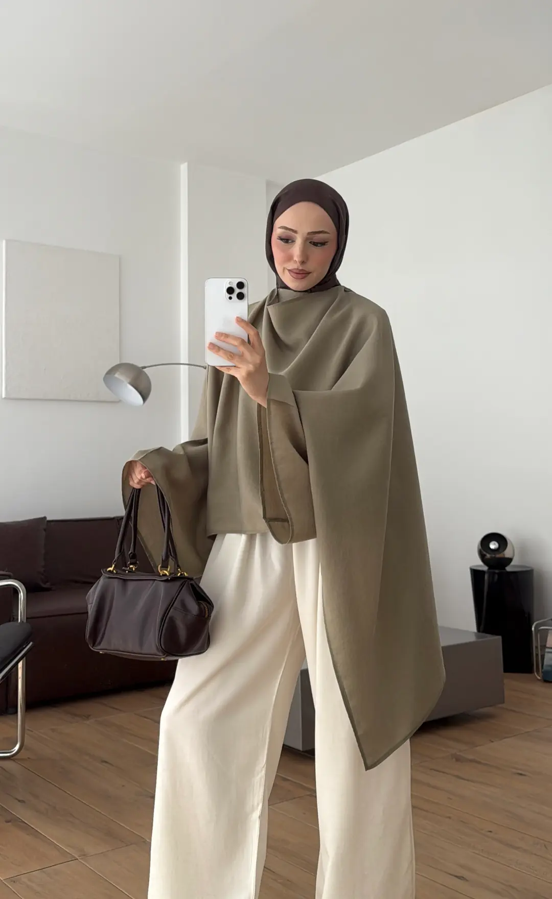 Şal Detay Bluz Olive