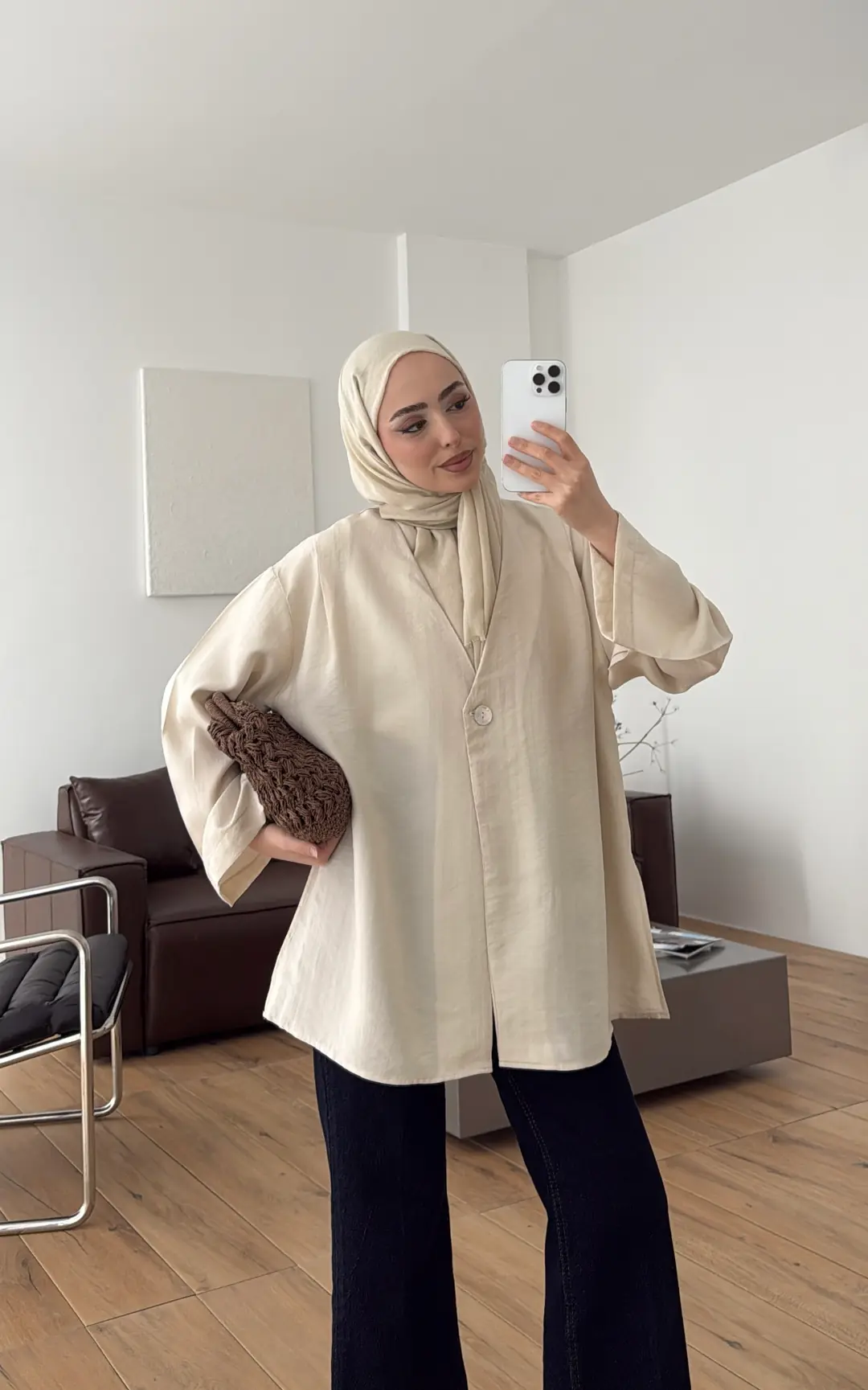 Yazlık Kimono Krem