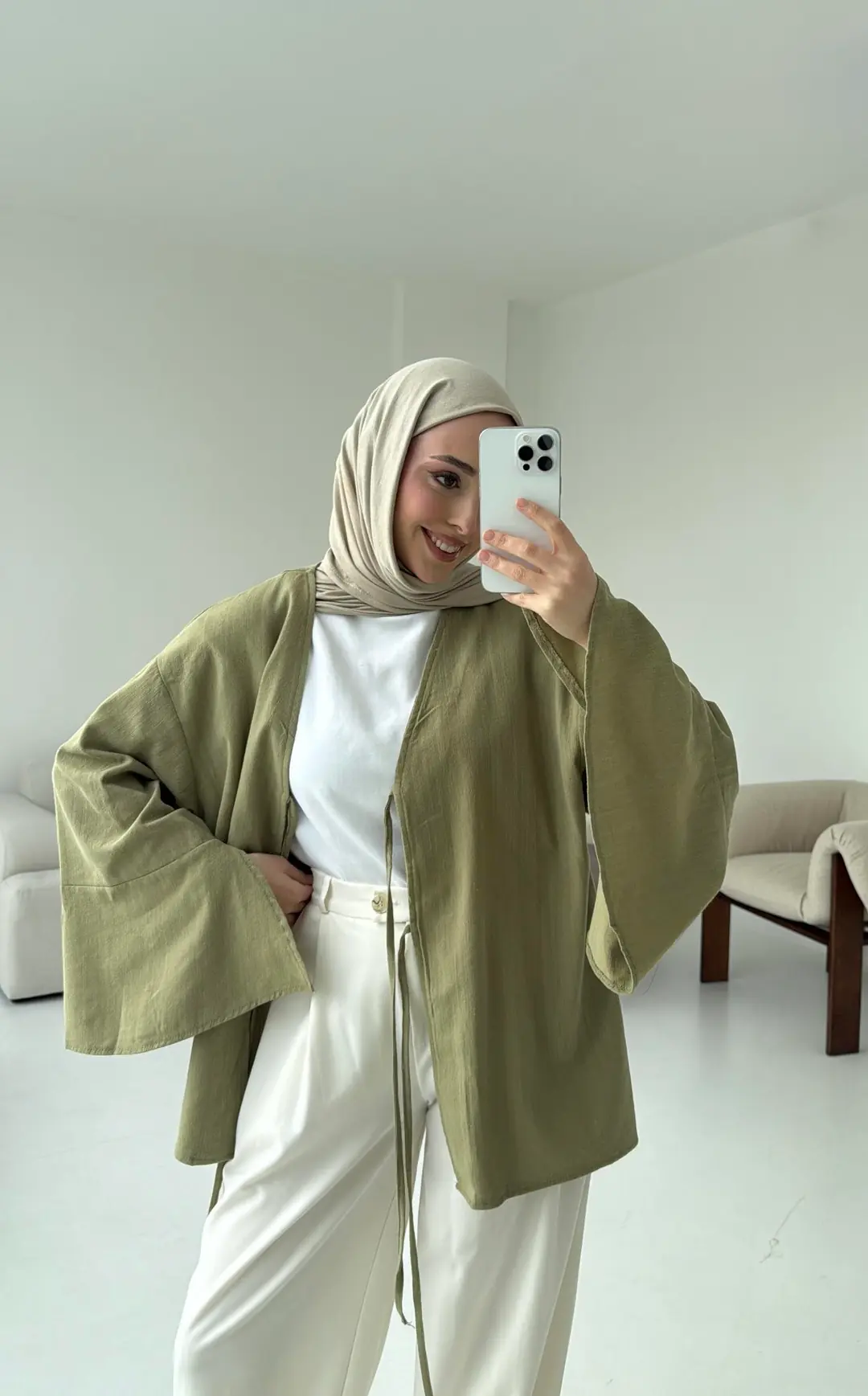 Kol Detay Kimono Çağla