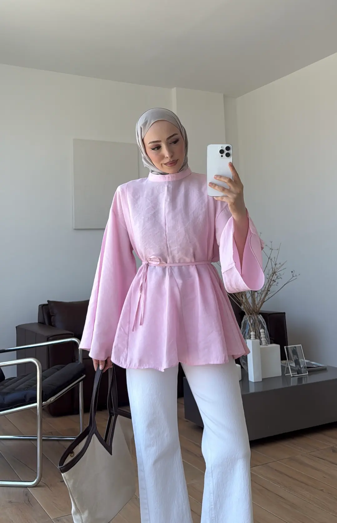 Volanlı Modal Gömlek Pembe