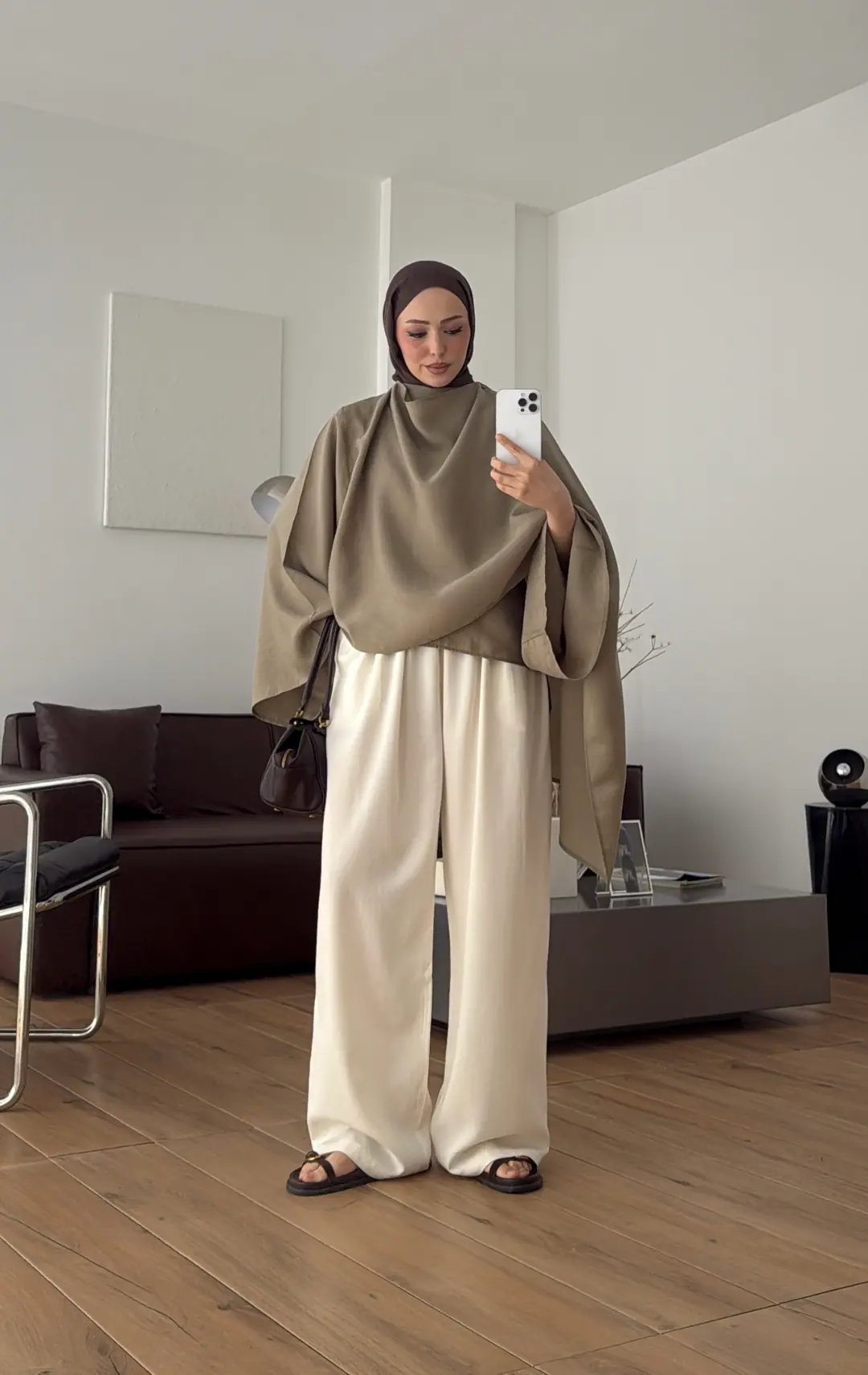 Şal Detay Bluz Olive