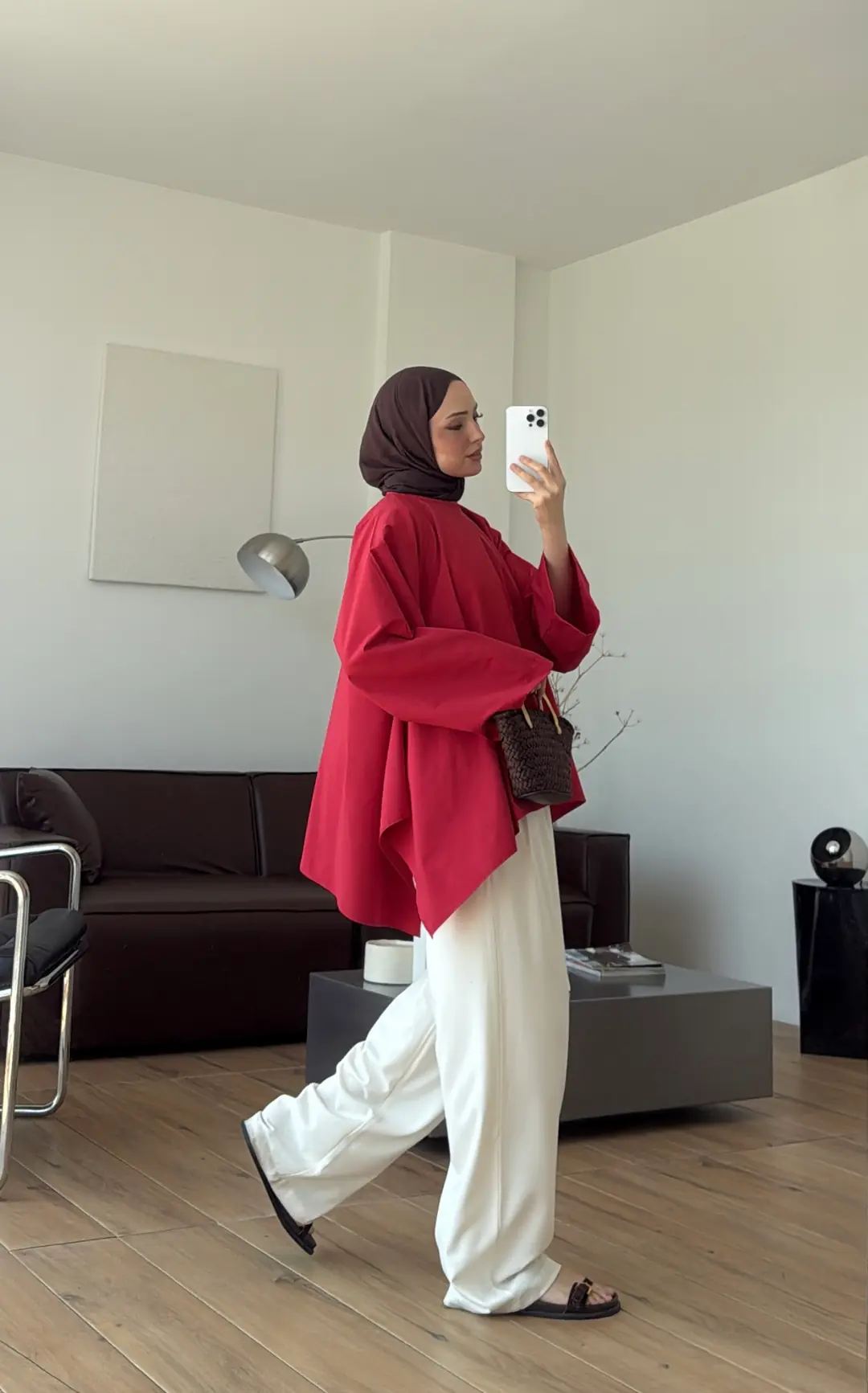 Dalgalı Tunik Kırmızı