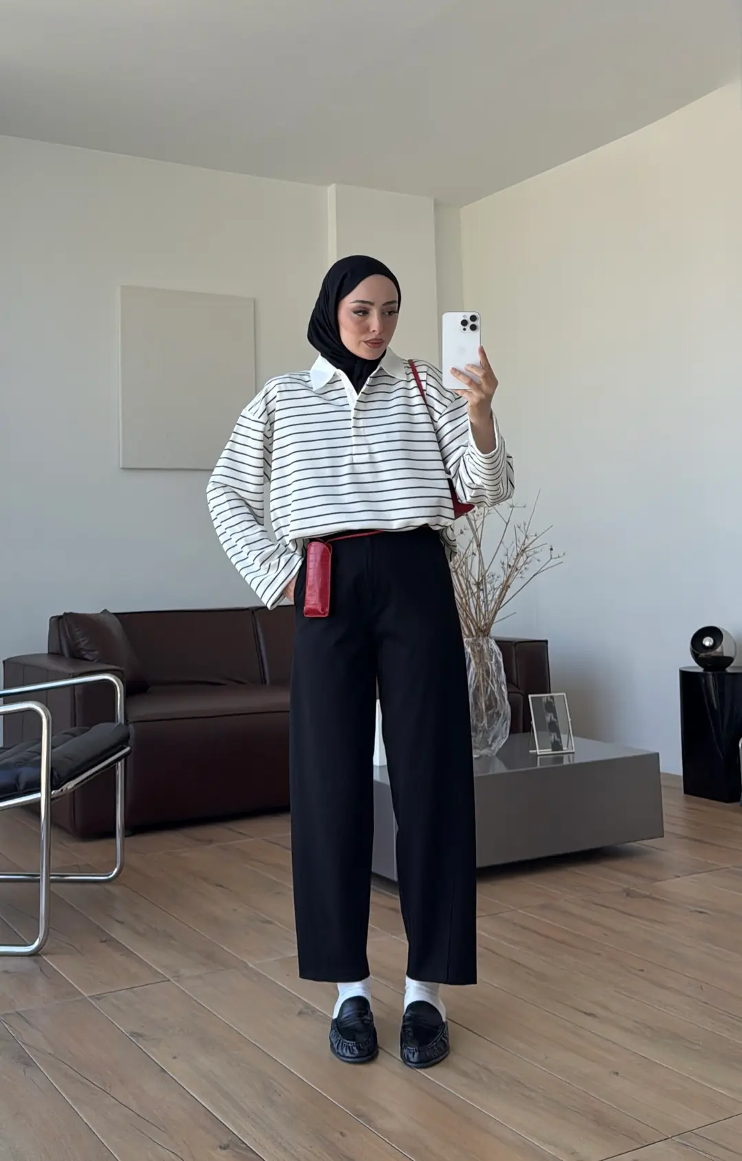 Gizli Patlı Çizgili Sweatshırt