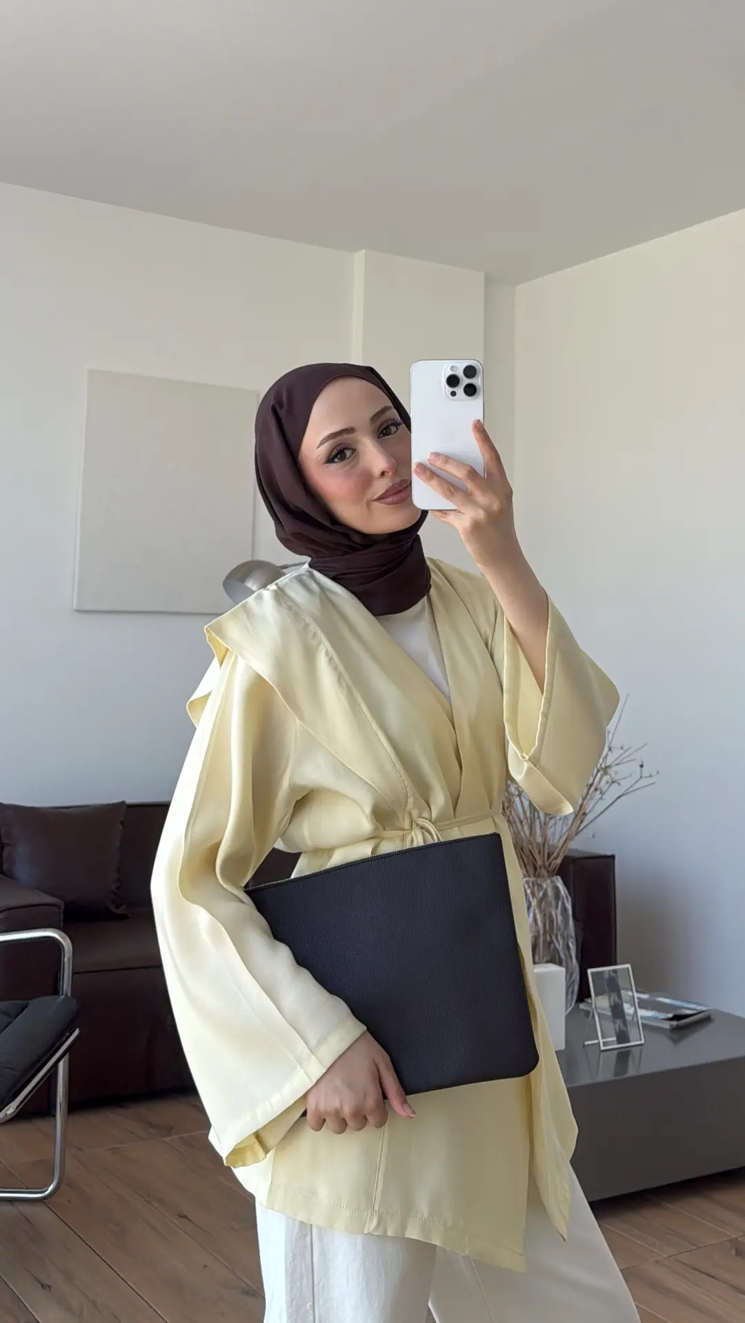 Omuz Detay Bağcıklı Tunik Sarı