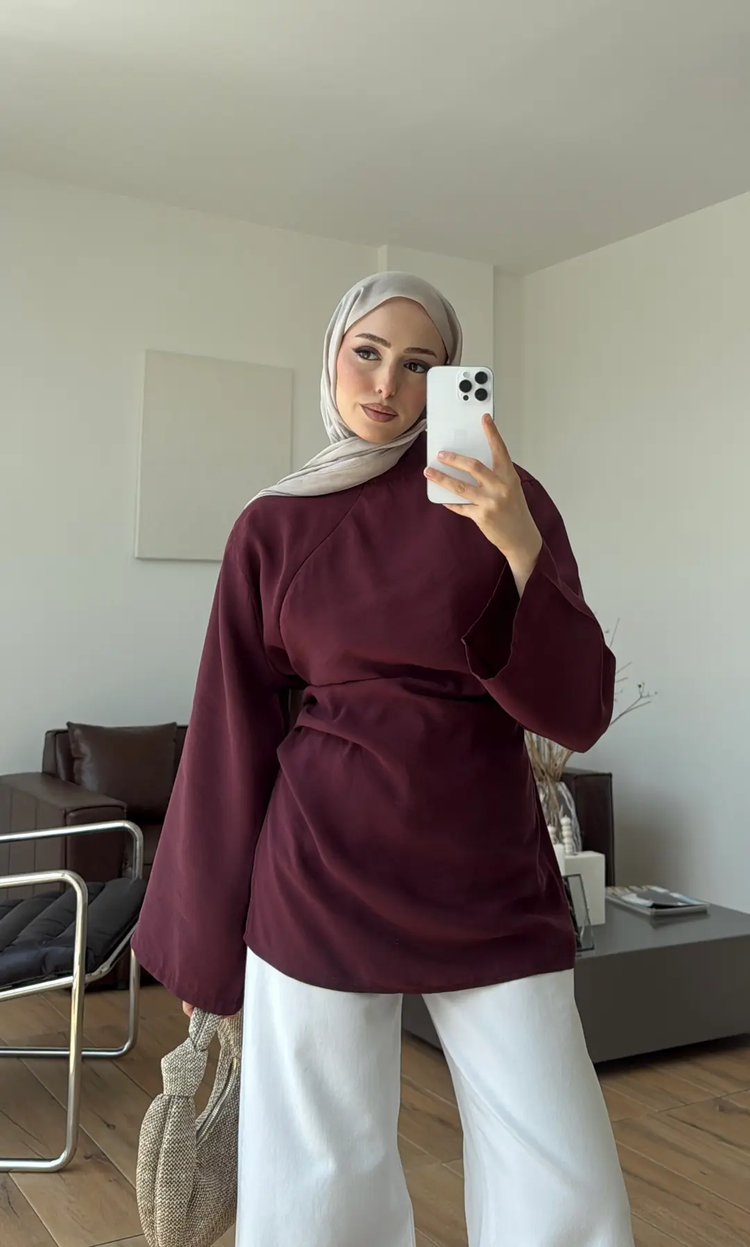 Modal Tasarım Bluz Bordo