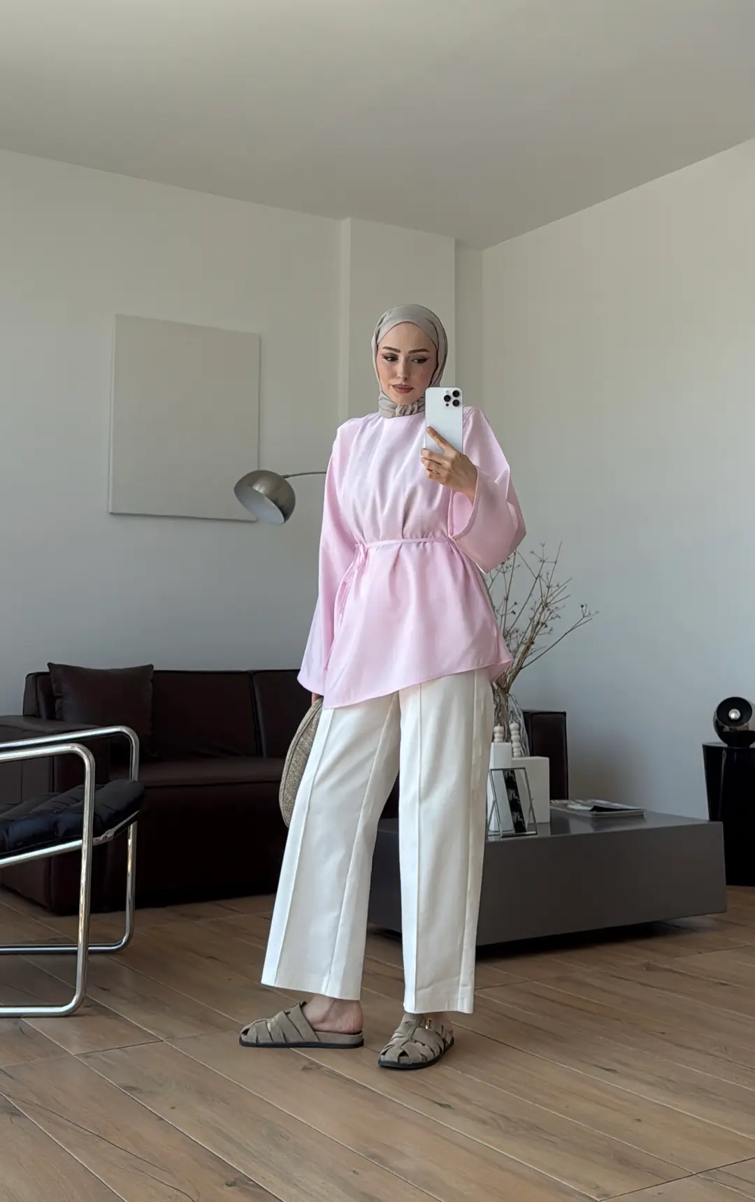 Vatkalı Asimetrik Bluz Pembe