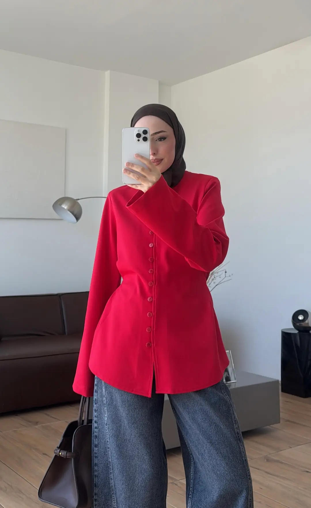 Oysho Düğmeli Bluz Kırmızı