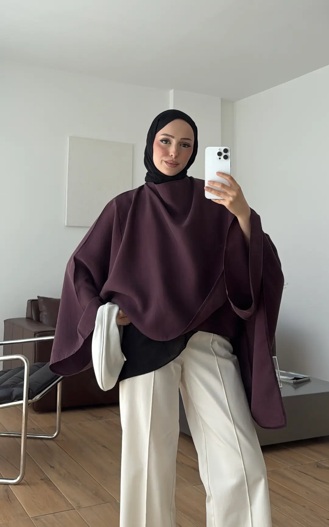 Şal Detay Bluz Mürdüm