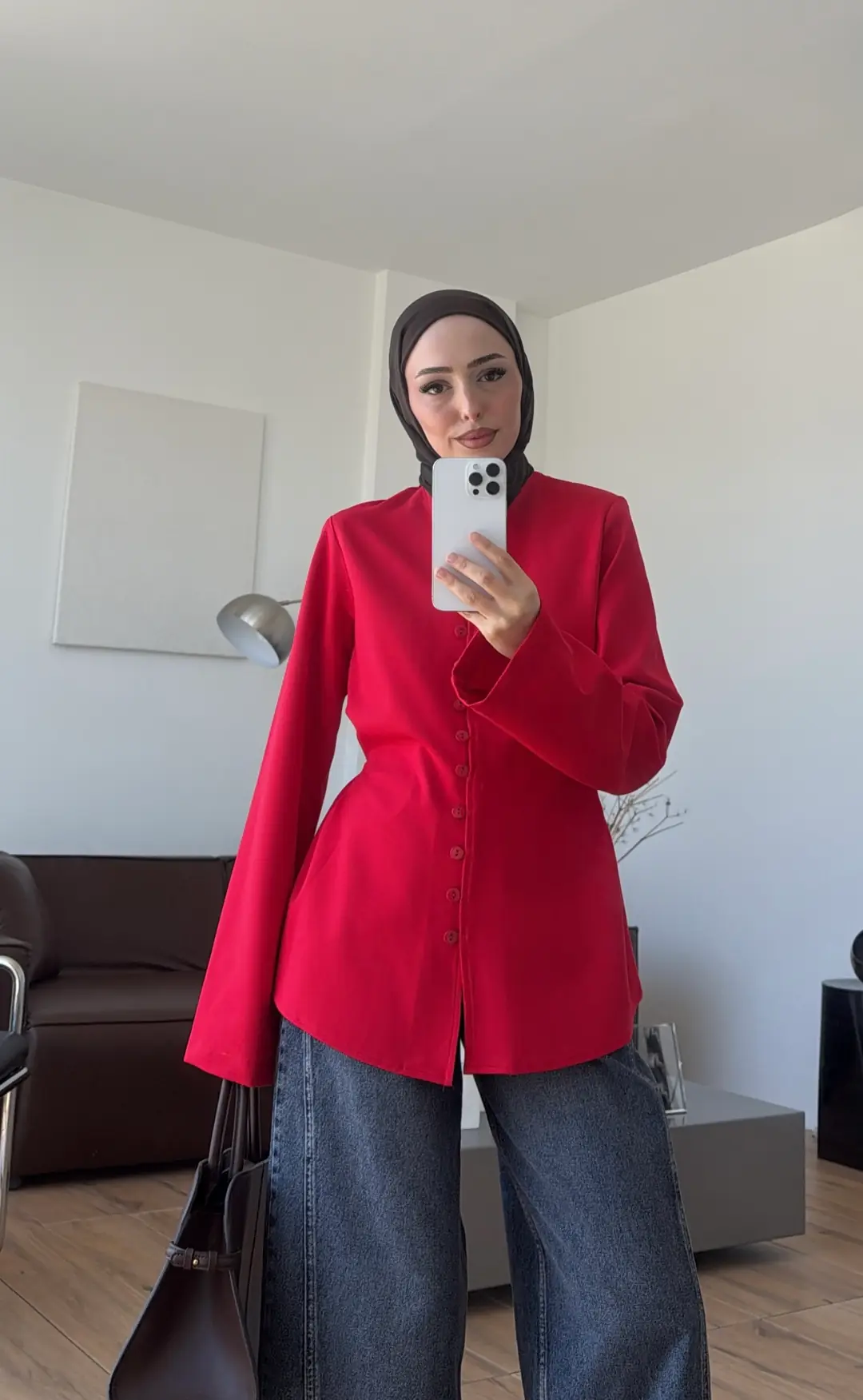 Oysho Düğmeli Bluz Kırmızı