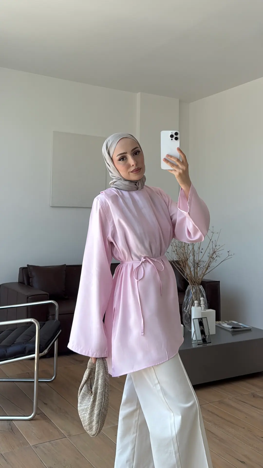 Vatkalı Asimetrik Bluz Pembe