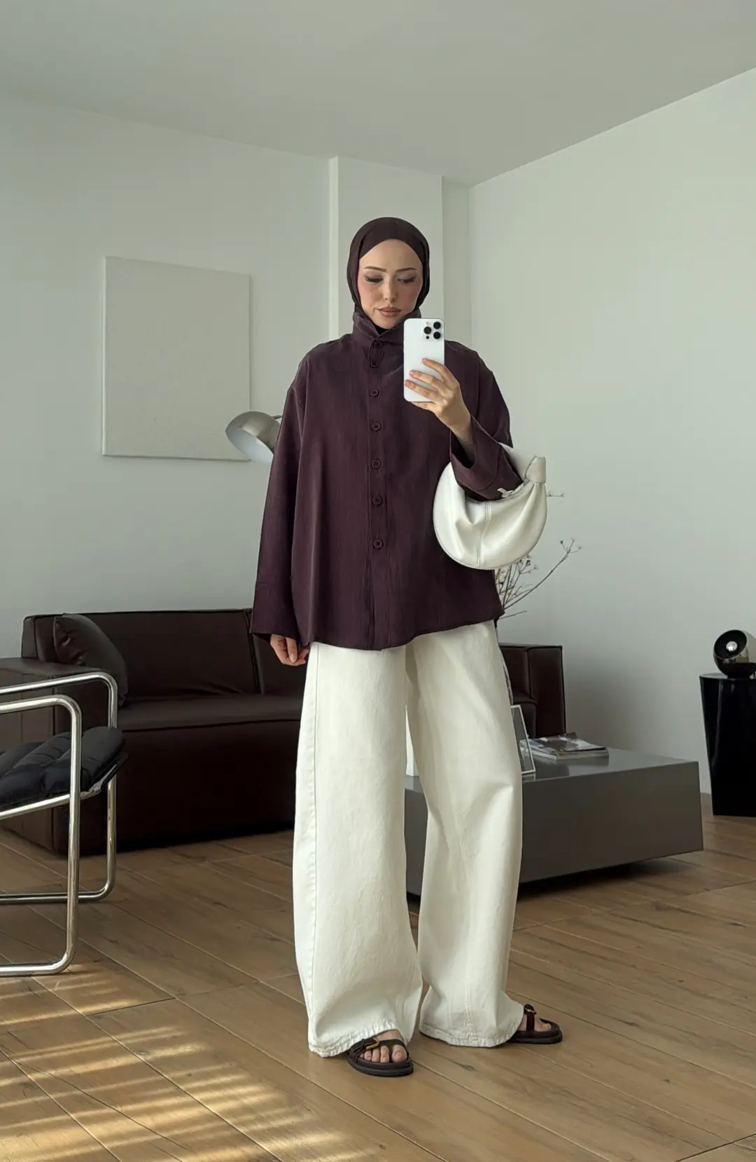 Dik Yaka Gömlek Mürdüm