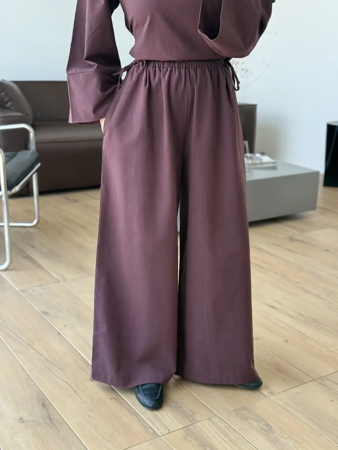 Yırtmaçlı Takım Bordo