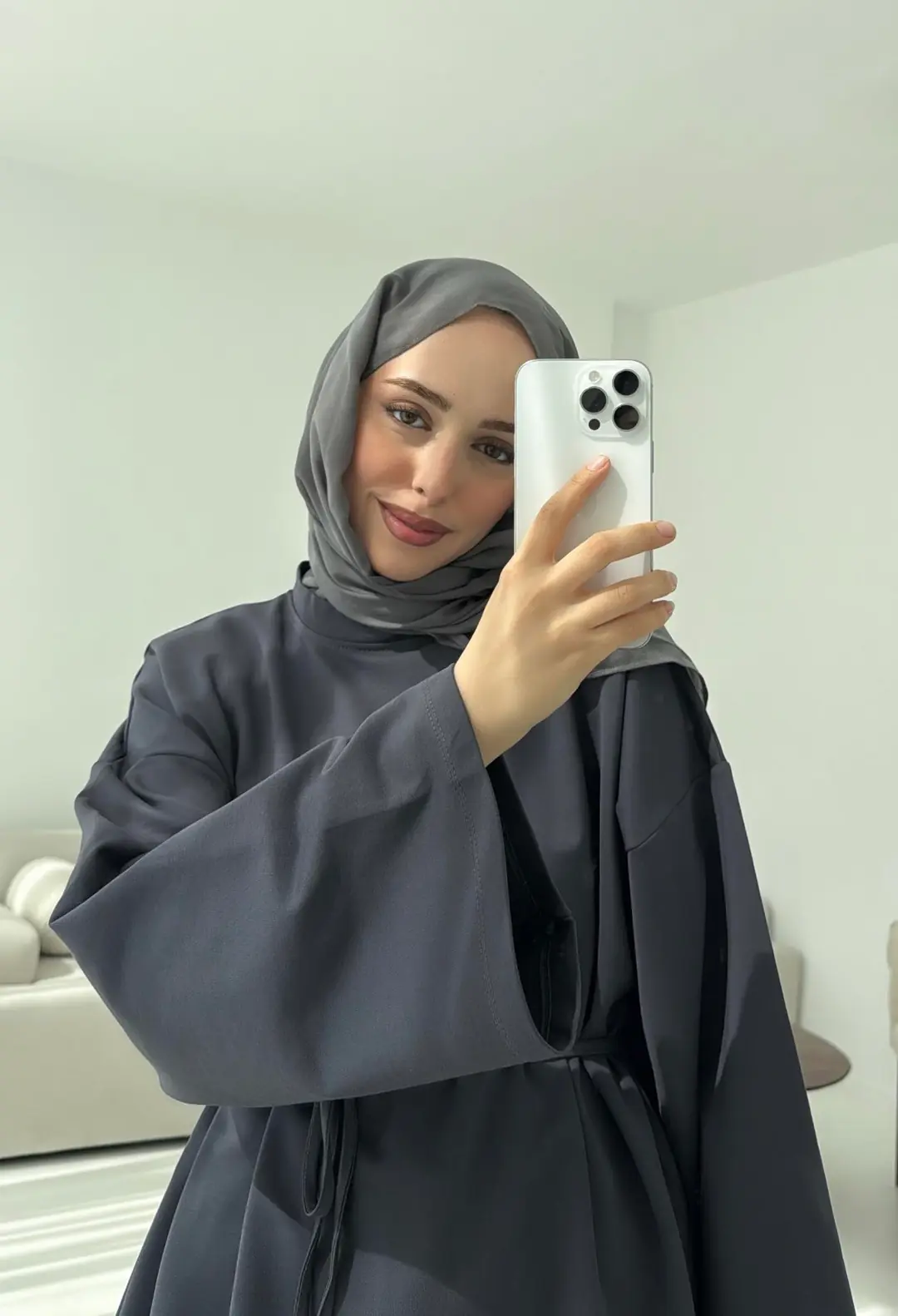 İki iplik Baglamalı Bluz Koyu  Gri
