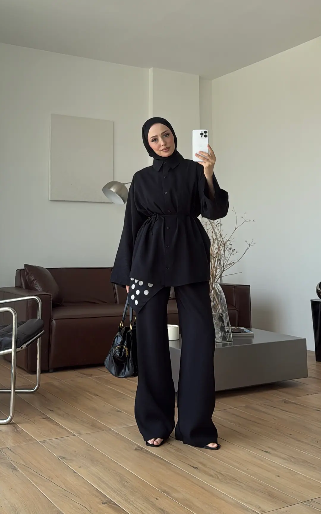 Tencel Bağlamalı Takım Siyah