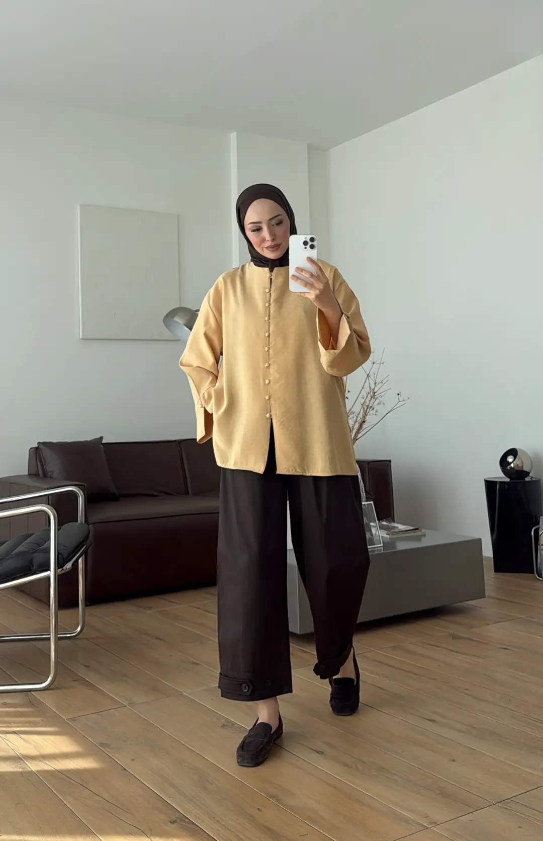 Top Düğmeli Modal Bluz Melon