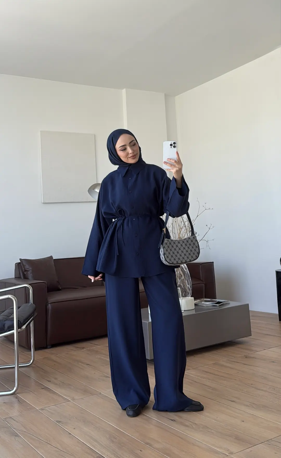 Tencel Bağlamalı Takım Lacivert