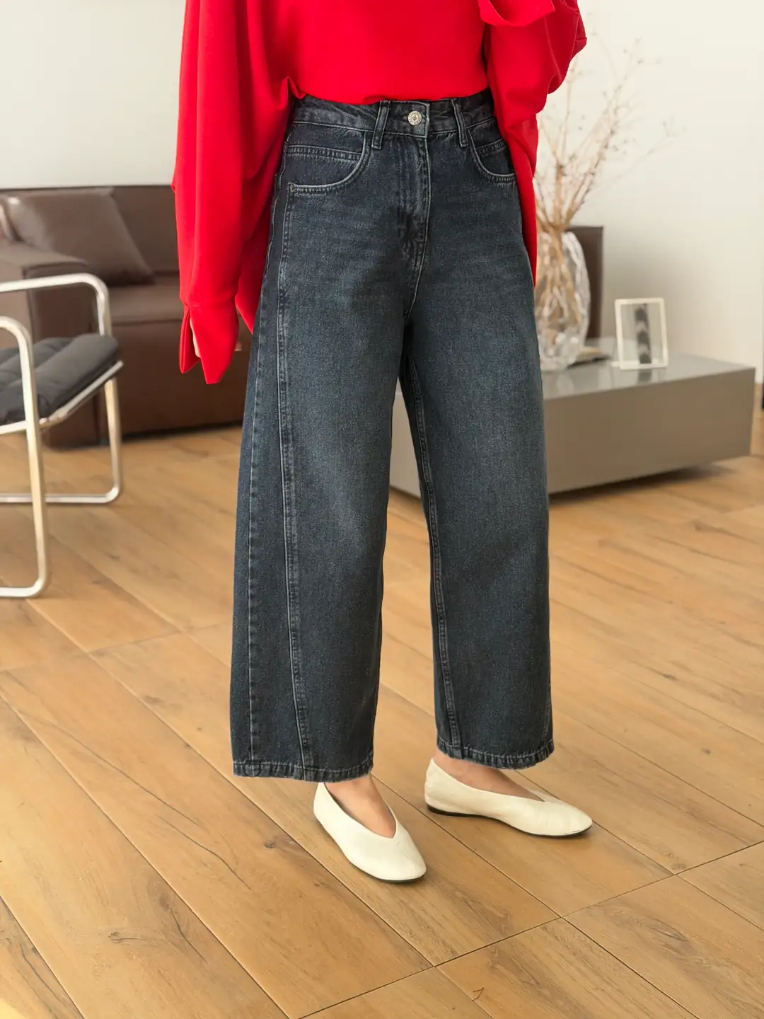 Barel Lacivert Taşlamalı Jean