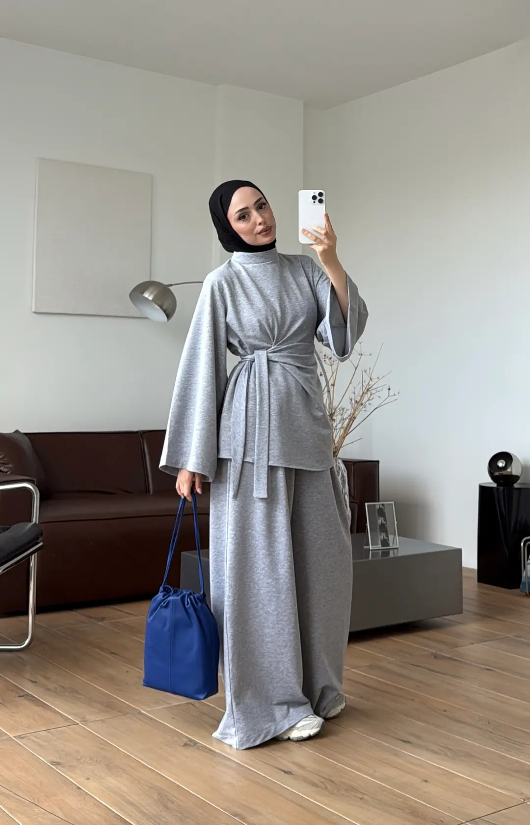 Bel Bağlamalı Penye Takım Melanj