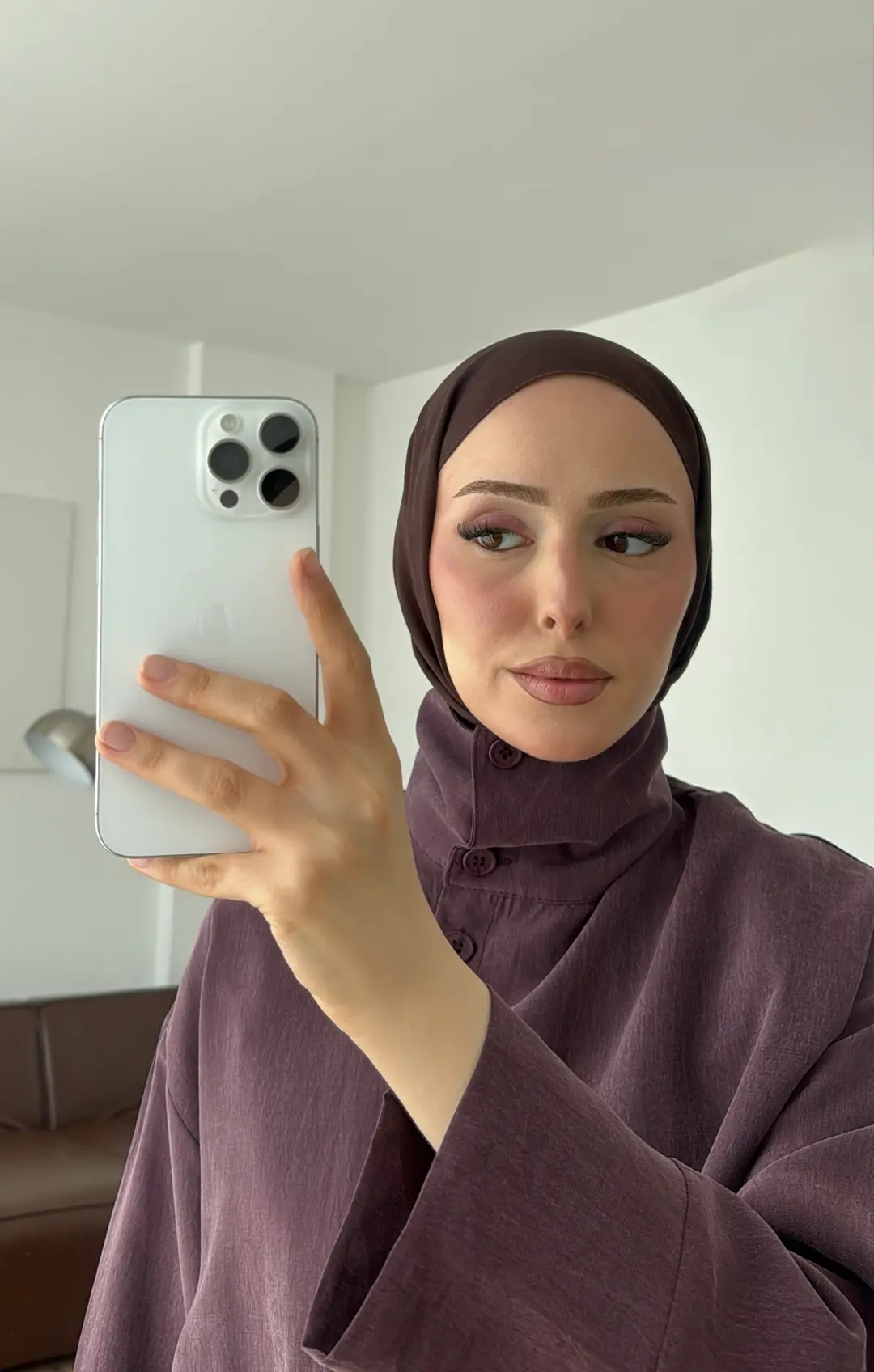 Dik Yaka Gömlek Mürdüm