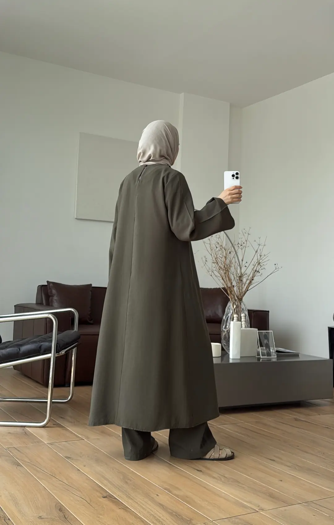Uzun Çapraz Tunikli Takım Haki