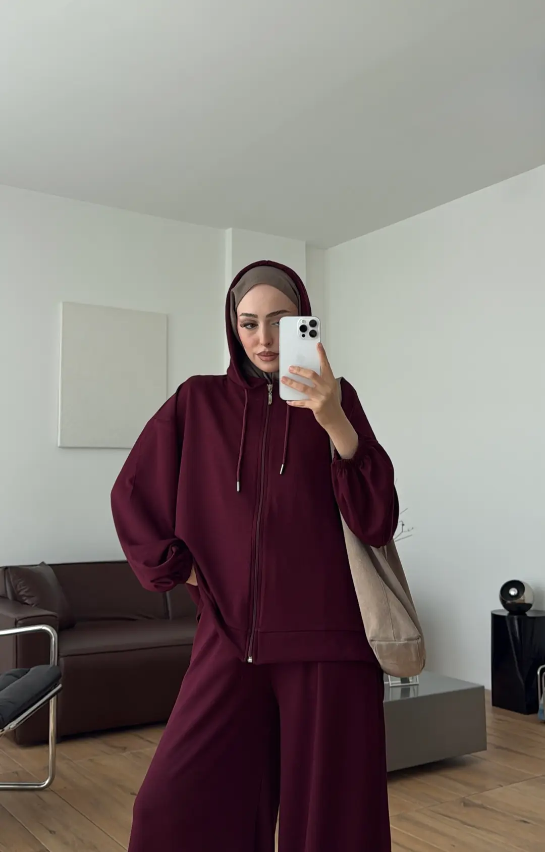 Hırkalı Pantolon Takım Bordo