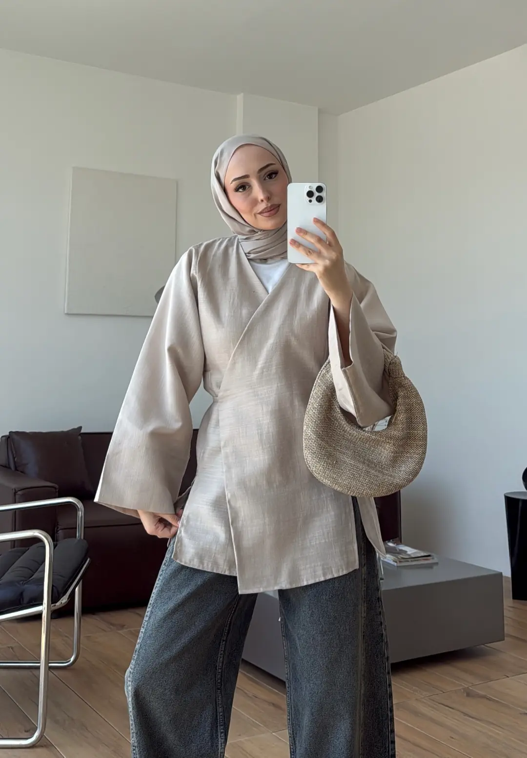 Bağlamalı Kimono Vizon