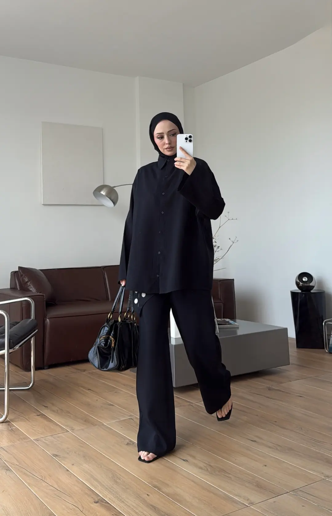 Tencel Bağlamalı Takım Siyah