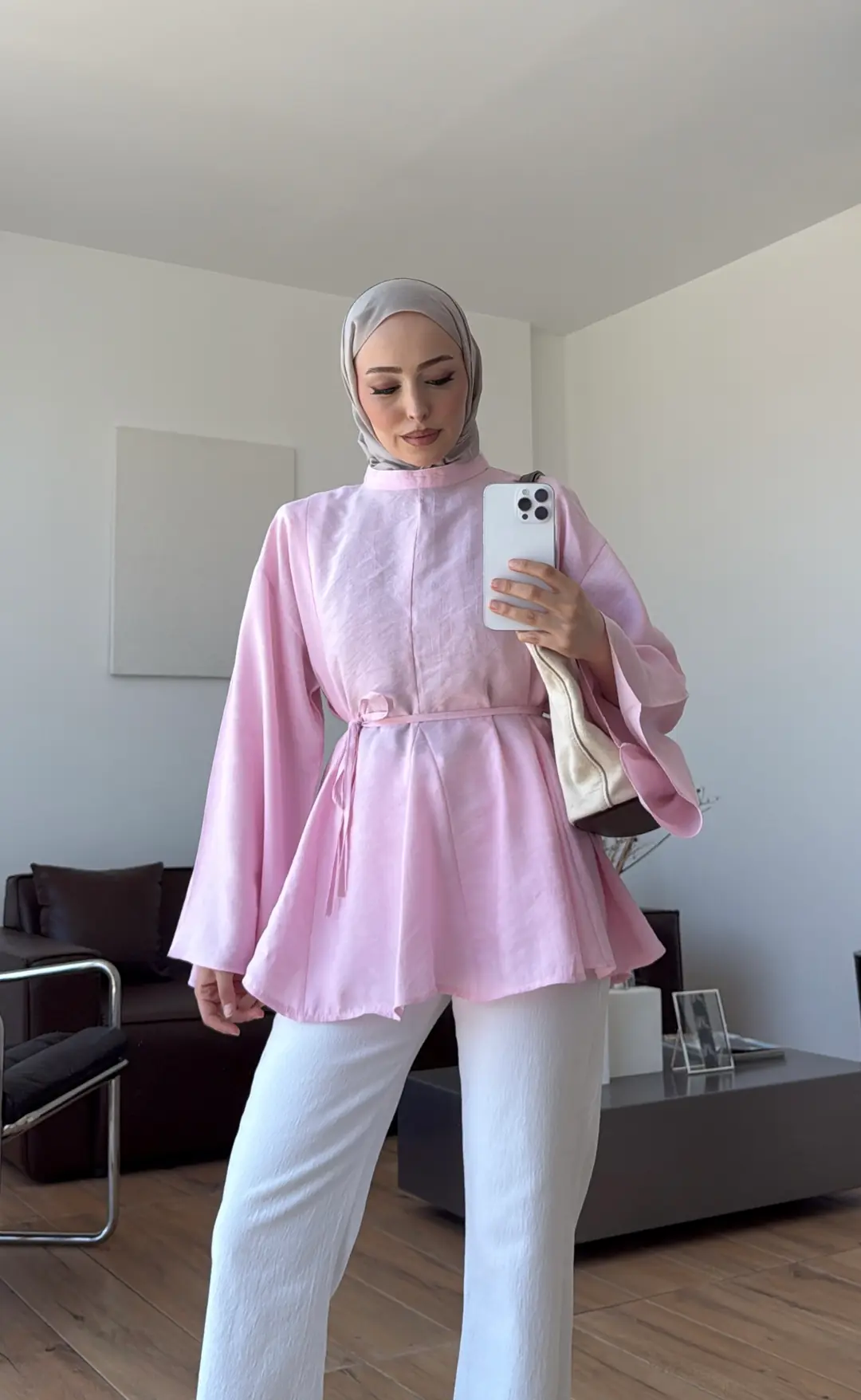 Volanlı Modal Gömlek Pembe