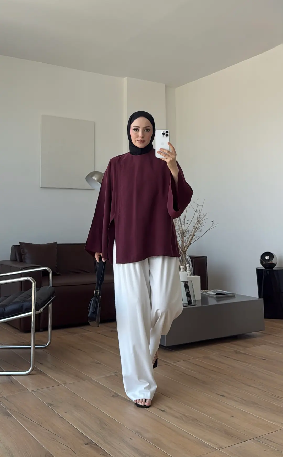 Blùm Yırtmaç Detay Bluz Bordo