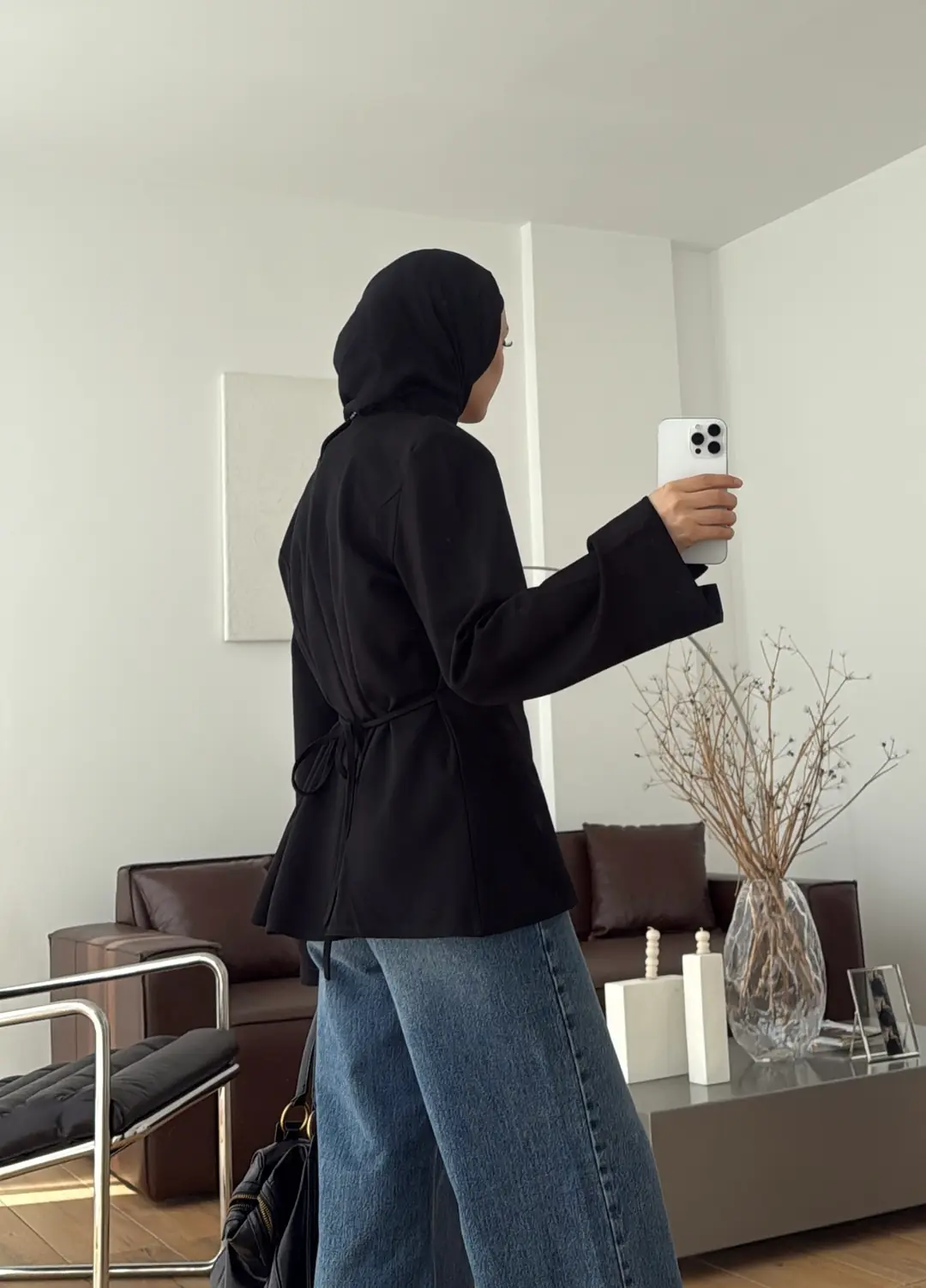 Vatkalı Yırtmaç Detay Bluz